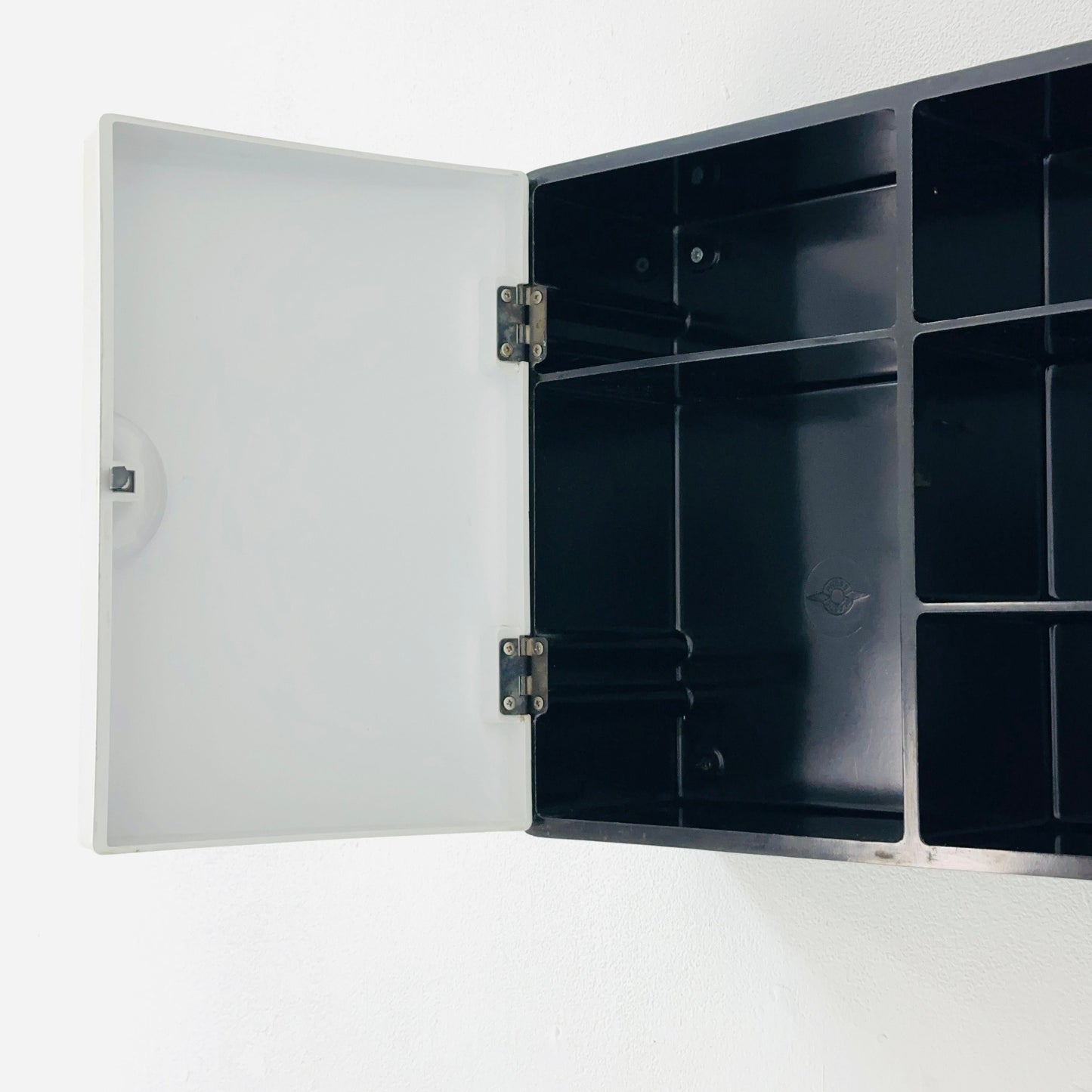 mid century white and black bathroom medicine cabinet west Germany 1960s