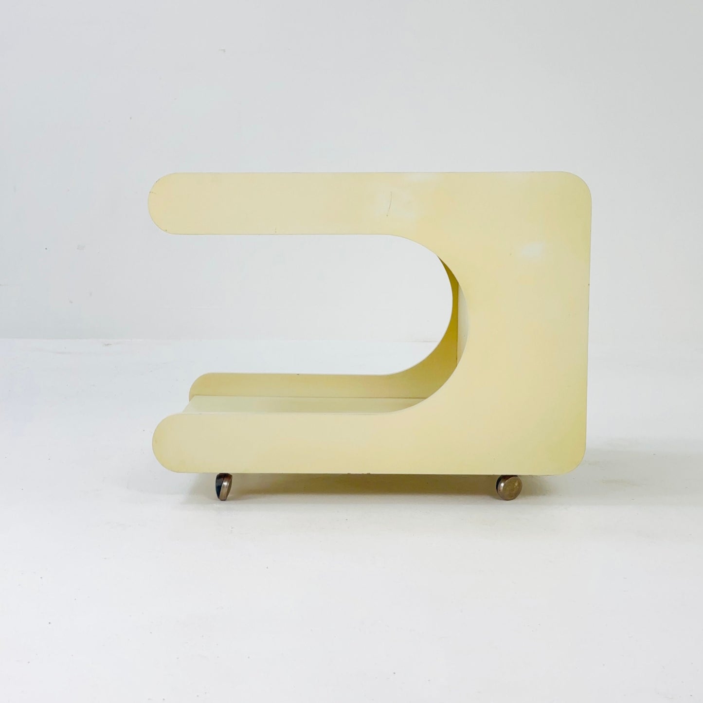 Space age white trolley /cart/side table 1960s