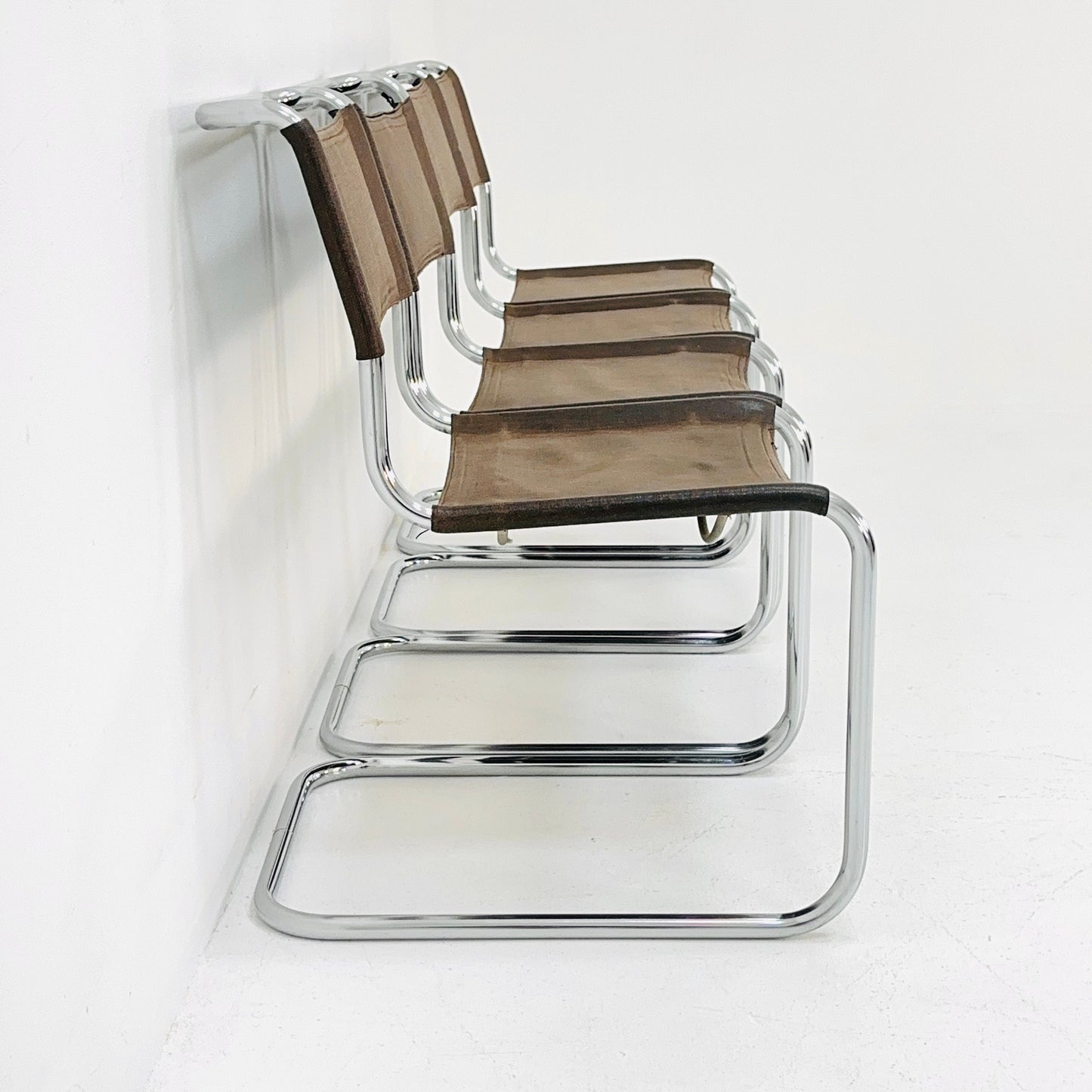 Set of 4 Mid century Original Thonet B33 dining chairs by Marcel Breuer , Germany 1980s