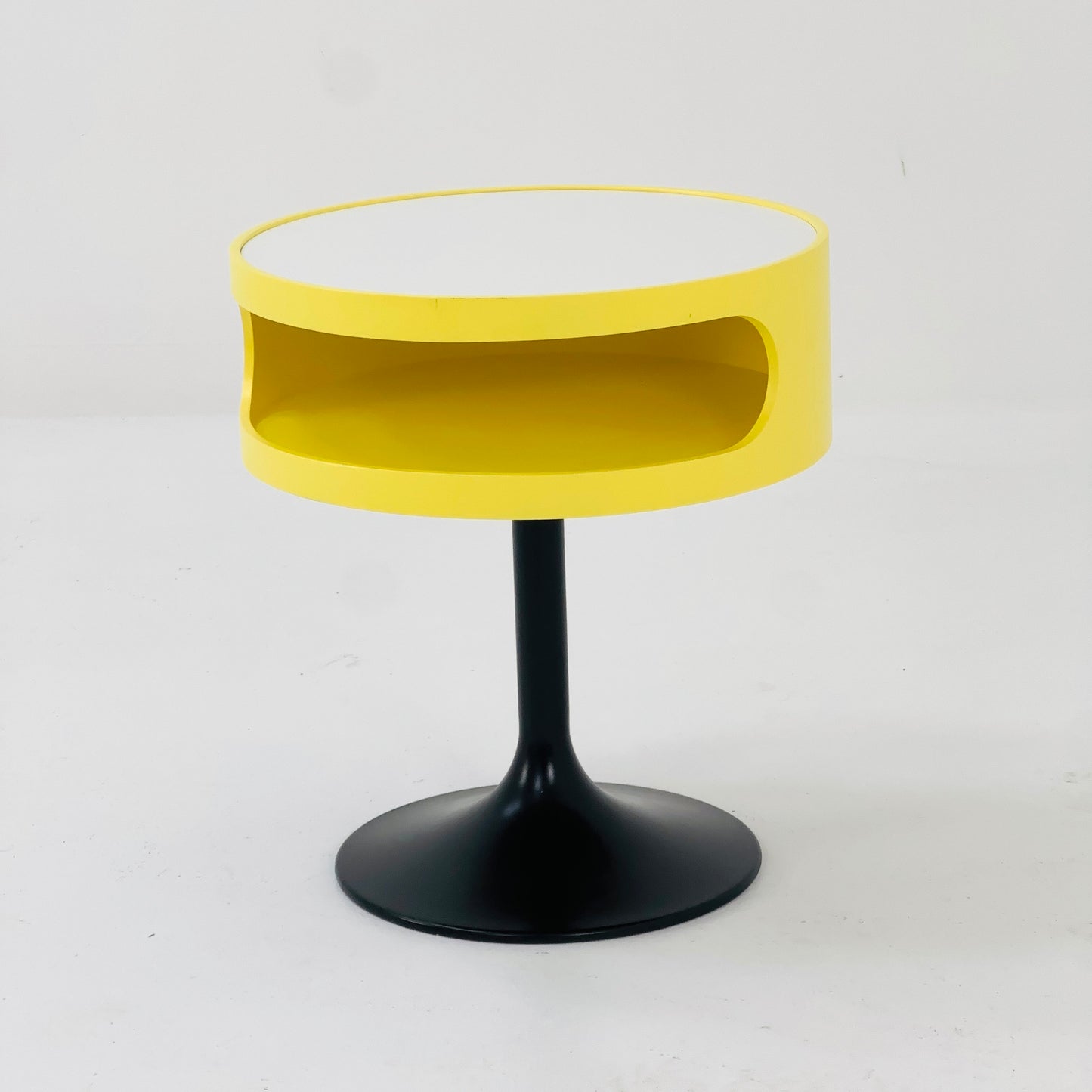 Space Age Pop Art side table with white top by Opal Möbel, 1970s