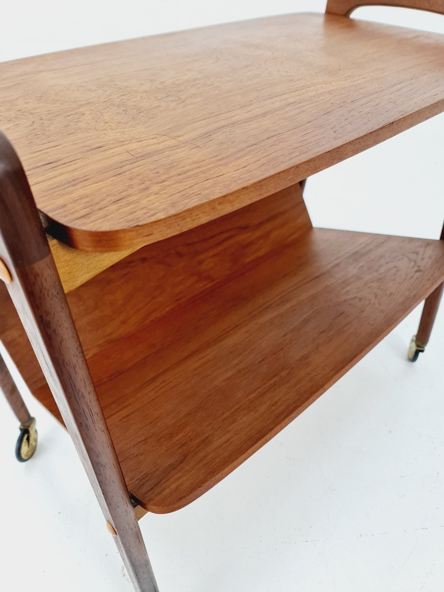 Midcentury Teak Vintage Side table/ Bedside table/ Night stand with News Paper shelf straight from the sixties By Opal