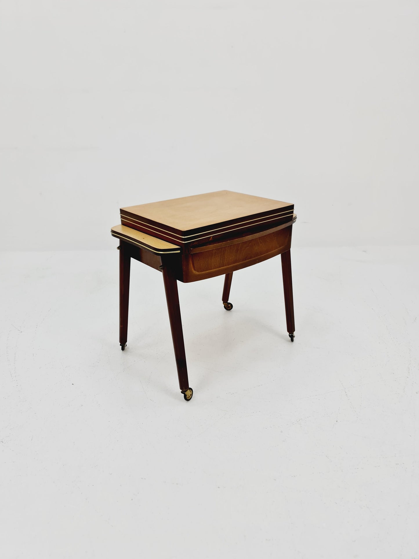 Rare Vintage walnut sweing table/ side table cabinet, 1960s