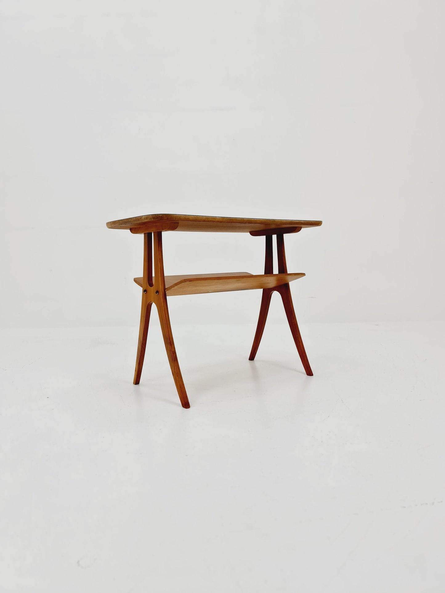 Midcentury Vintage Side table/ Bedside table/ with News Paper shelf By Carl Malmsten