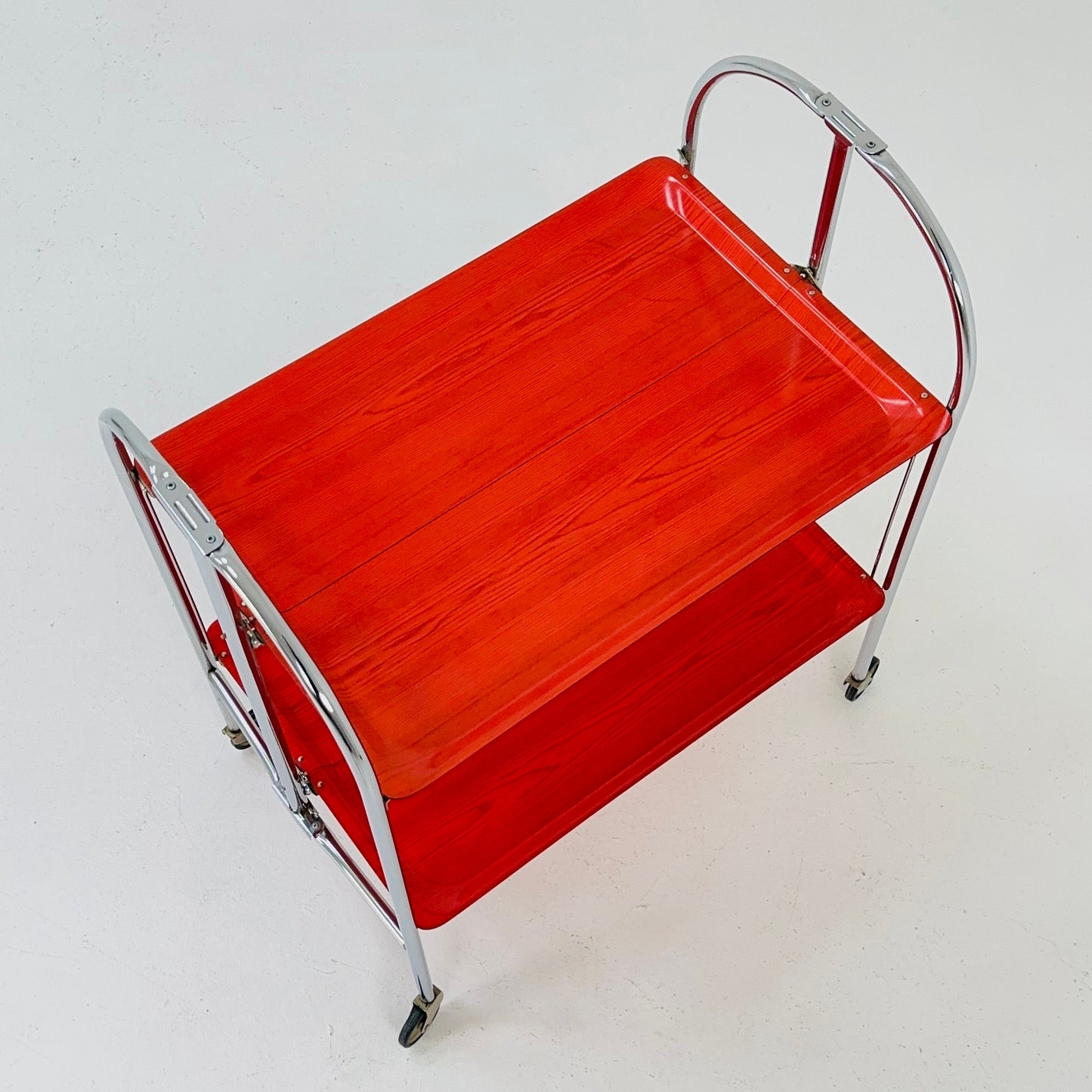Mid century Folding red tea trolley /Serving trolley 1960-70s.