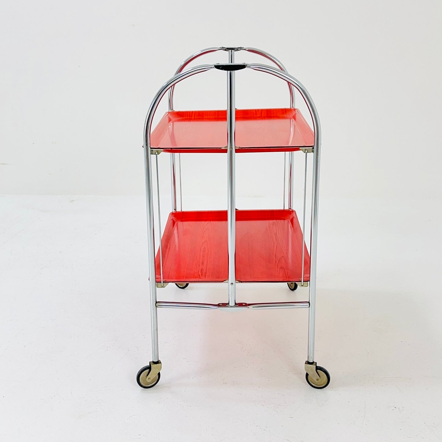 Mid century Folding red tea trolley /Serving trolley 1960-70s.