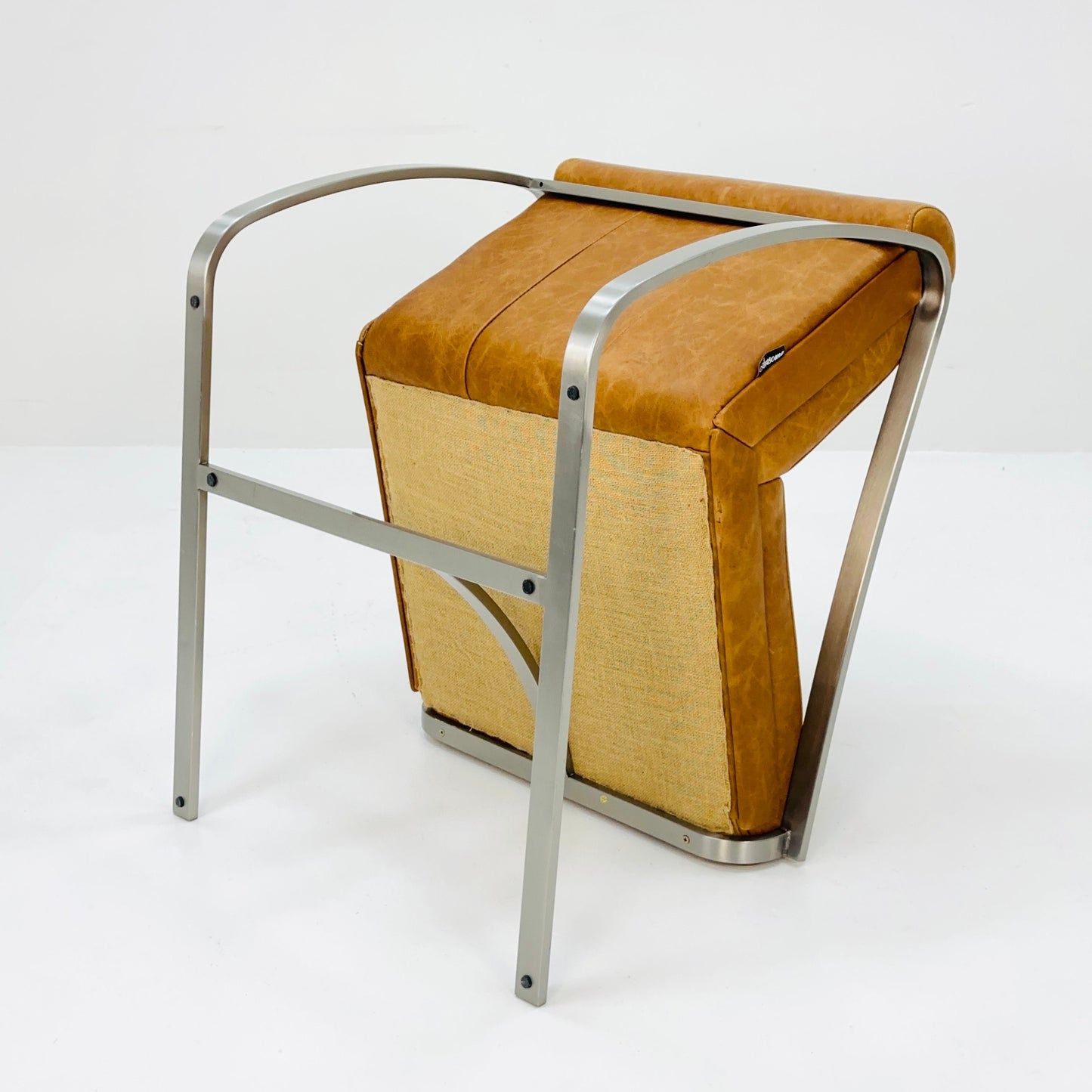 Mid century steel "Plaza" lounge chair by Charles Gibilterra for Brueton.1970s
