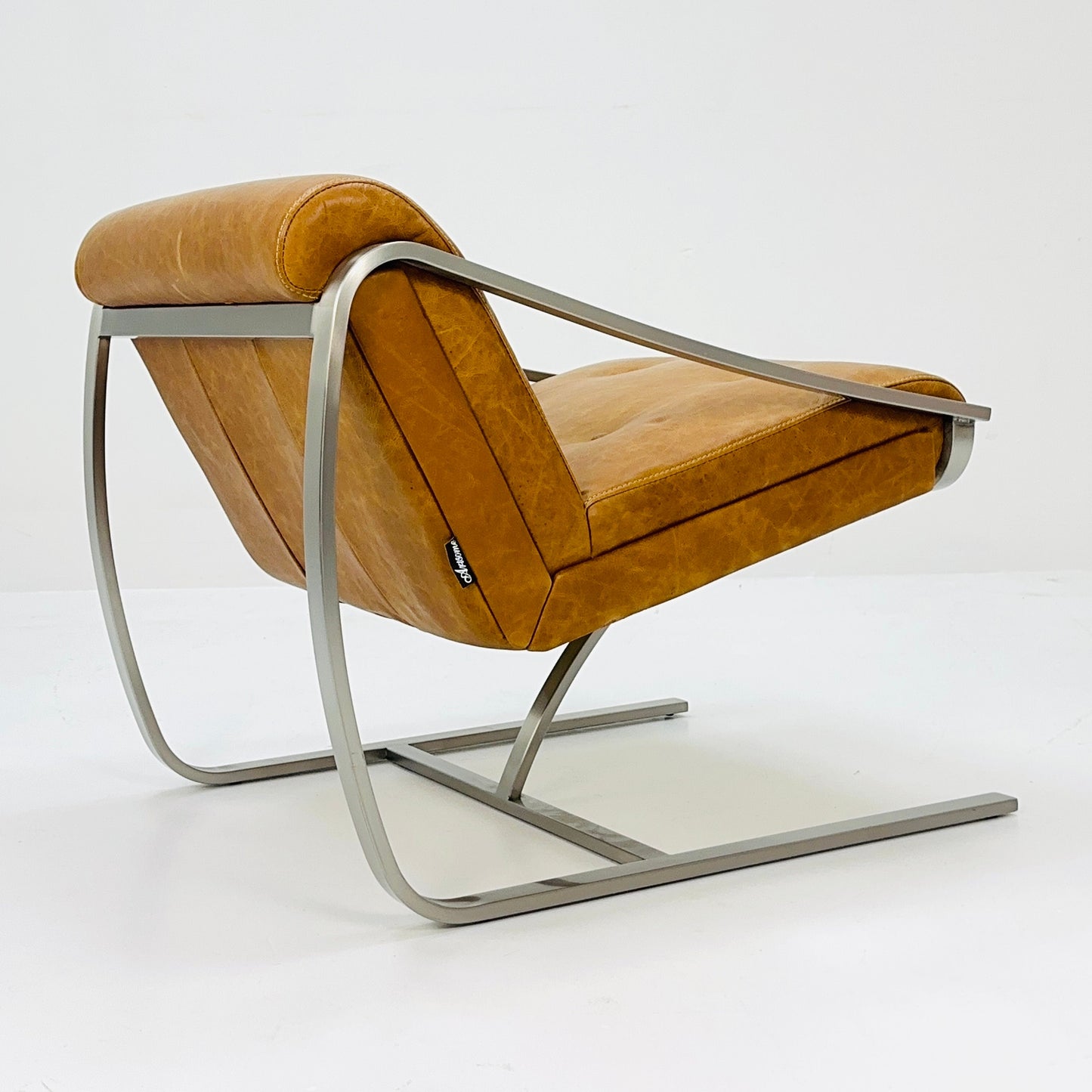 Mid century steel "Plaza" lounge chair by Charles Gibilterra for Brueton.1970s