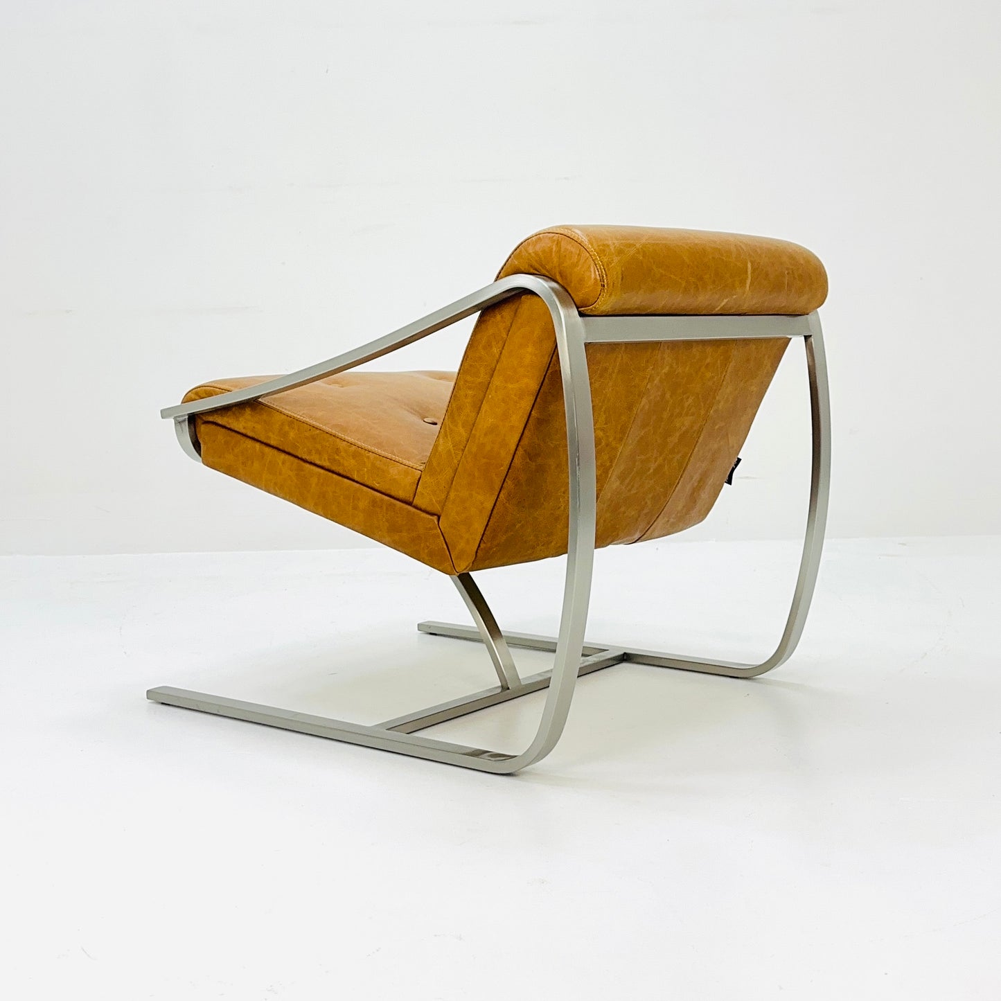 Mid century steel "Plaza" lounge chair by Charles Gibilterra for Brueton.1970s
