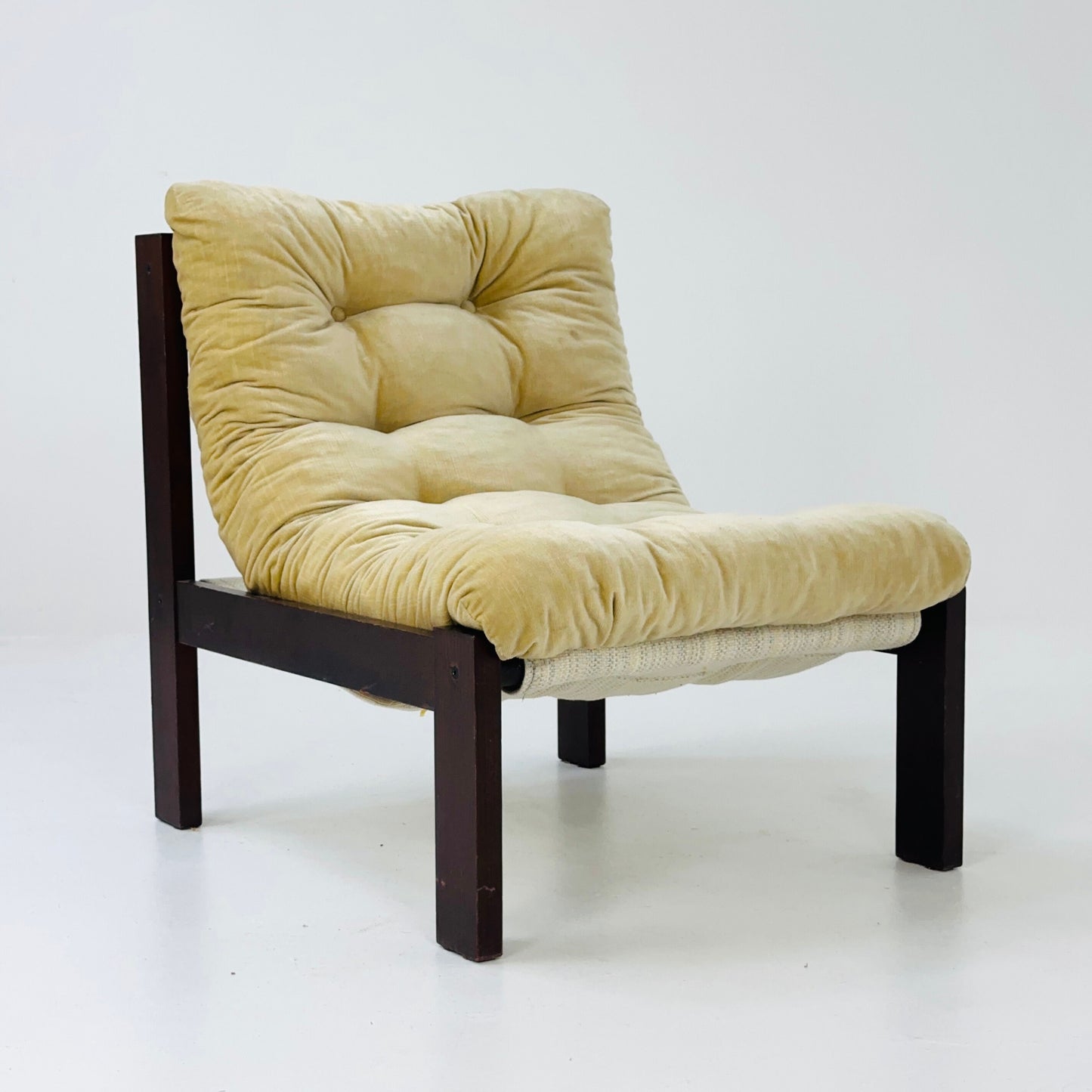 Mid century wooden lounge chair 1970s Germany