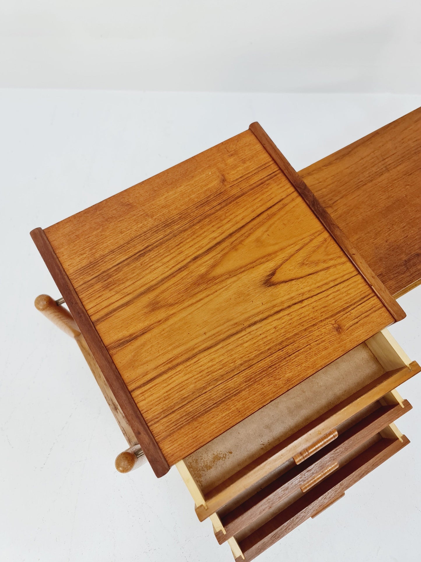 Danish teak & oak telefon table/ hallway table Arne wahl Iversen, 1960s