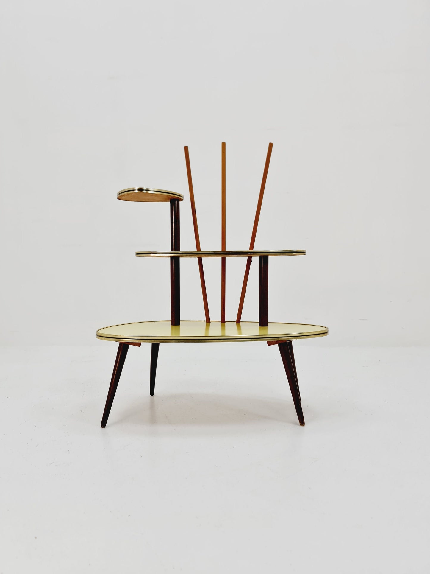 Big 1950s German Plant Stand, Colorful Vintage Mid-Century Minimalist Indoor Plant Stand Side Table Retro flower table