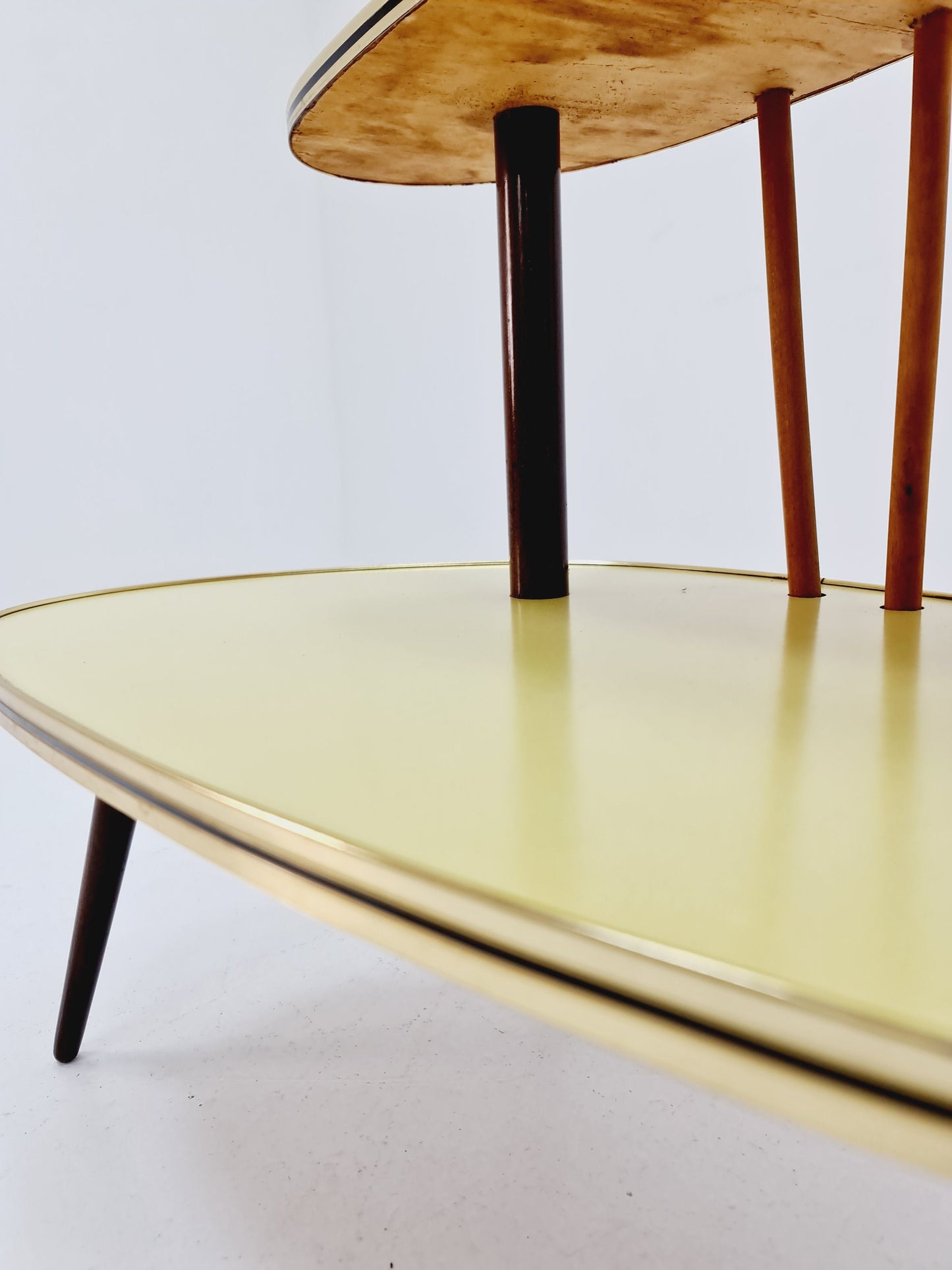 Big 1950s German Plant Stand, Colorful Vintage Mid-Century Minimalist Indoor Plant Stand Side Table Retro flower table