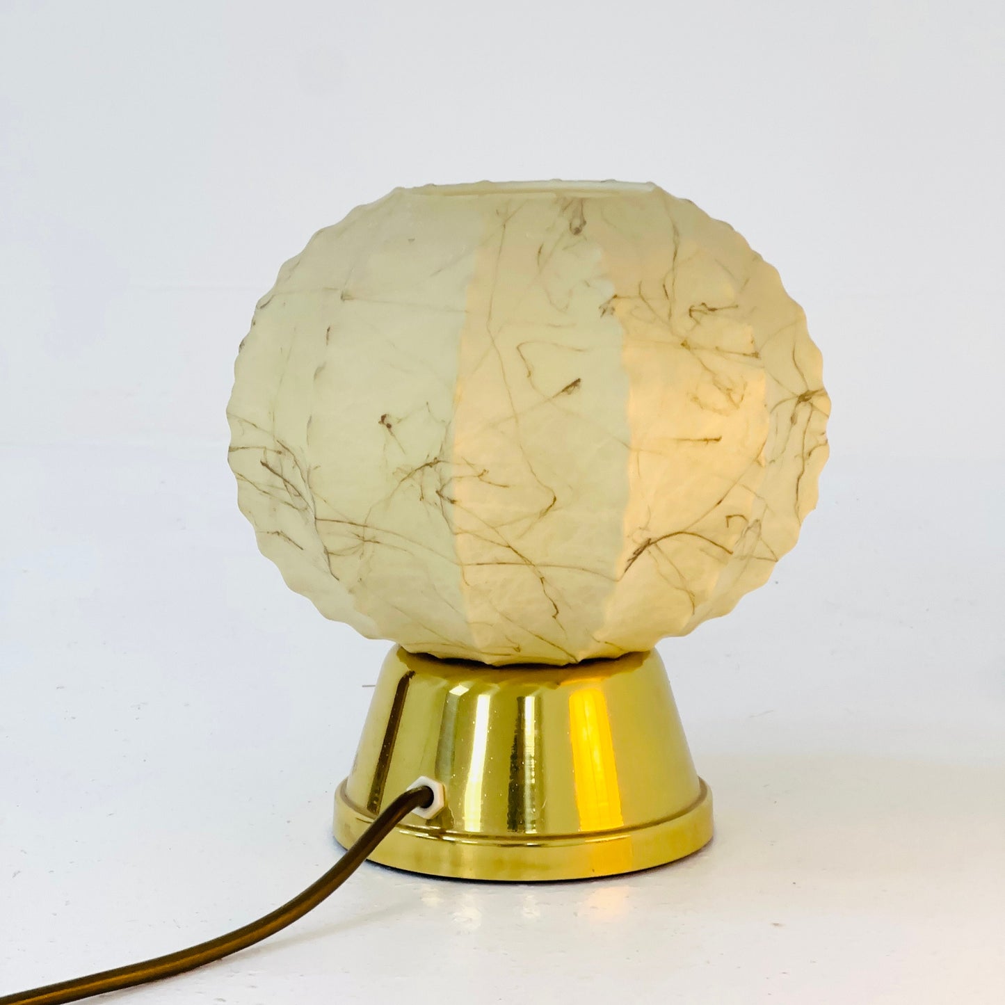 Mid century Pair of Cocoon Gilt Base Table Lamps by Castiglioni Brothers, Italy 1960s