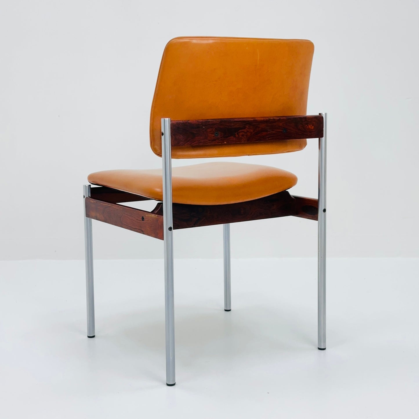Set of 4 Mid-Century Dining cognac Chairs by Thereca, 1960s, Netherlands