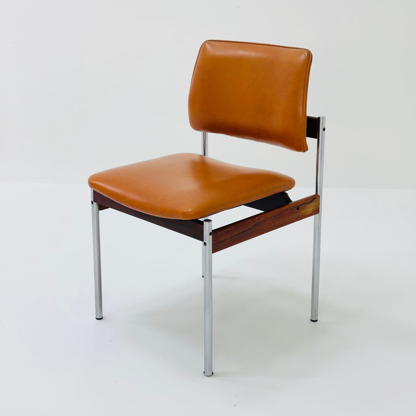 Set of 4 Mid-Century Dining cognac Chairs by Thereca, 1960s, Netherlands