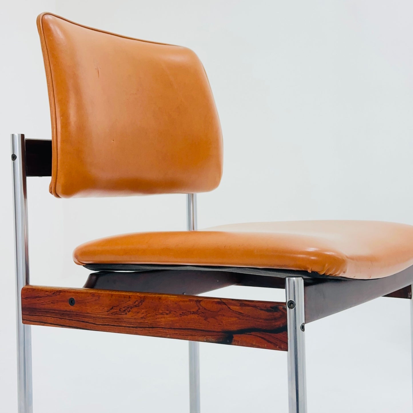 Set of 4 Mid-Century Dining cognac Chairs by Thereca, 1960s, Netherlands