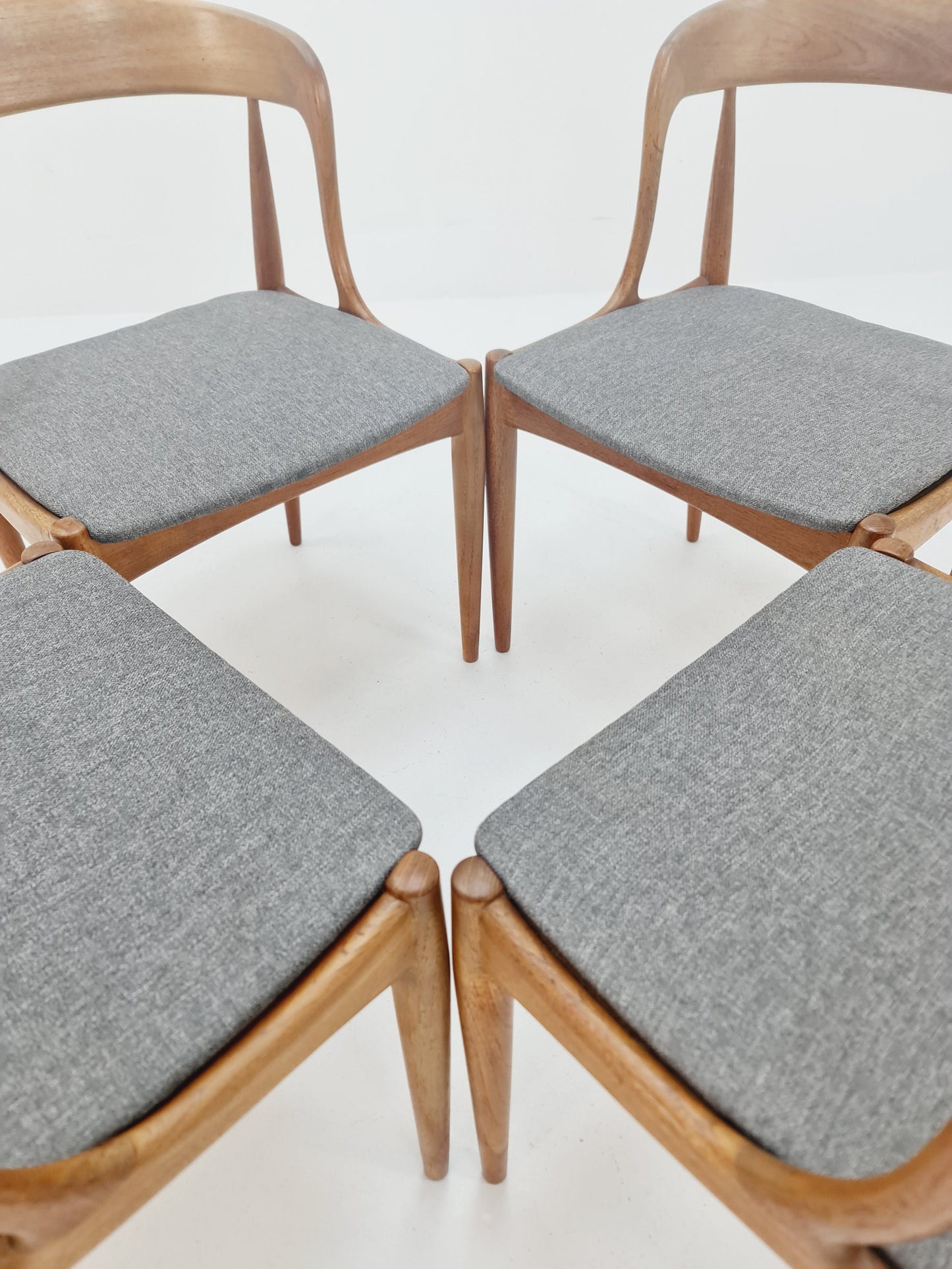 Vintage Danish teak dining charis by johannes Andersen for Uldum Mobelfabrik , 1960s, set of 4