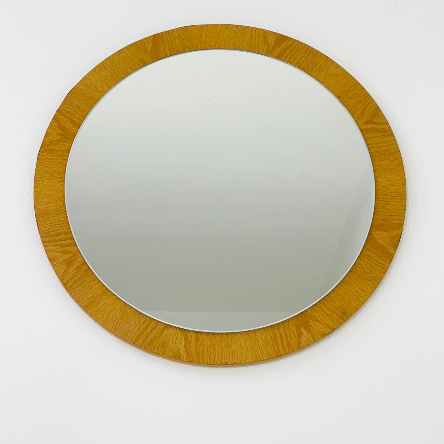 Mid century wooden round wall mirror 1960s Germany