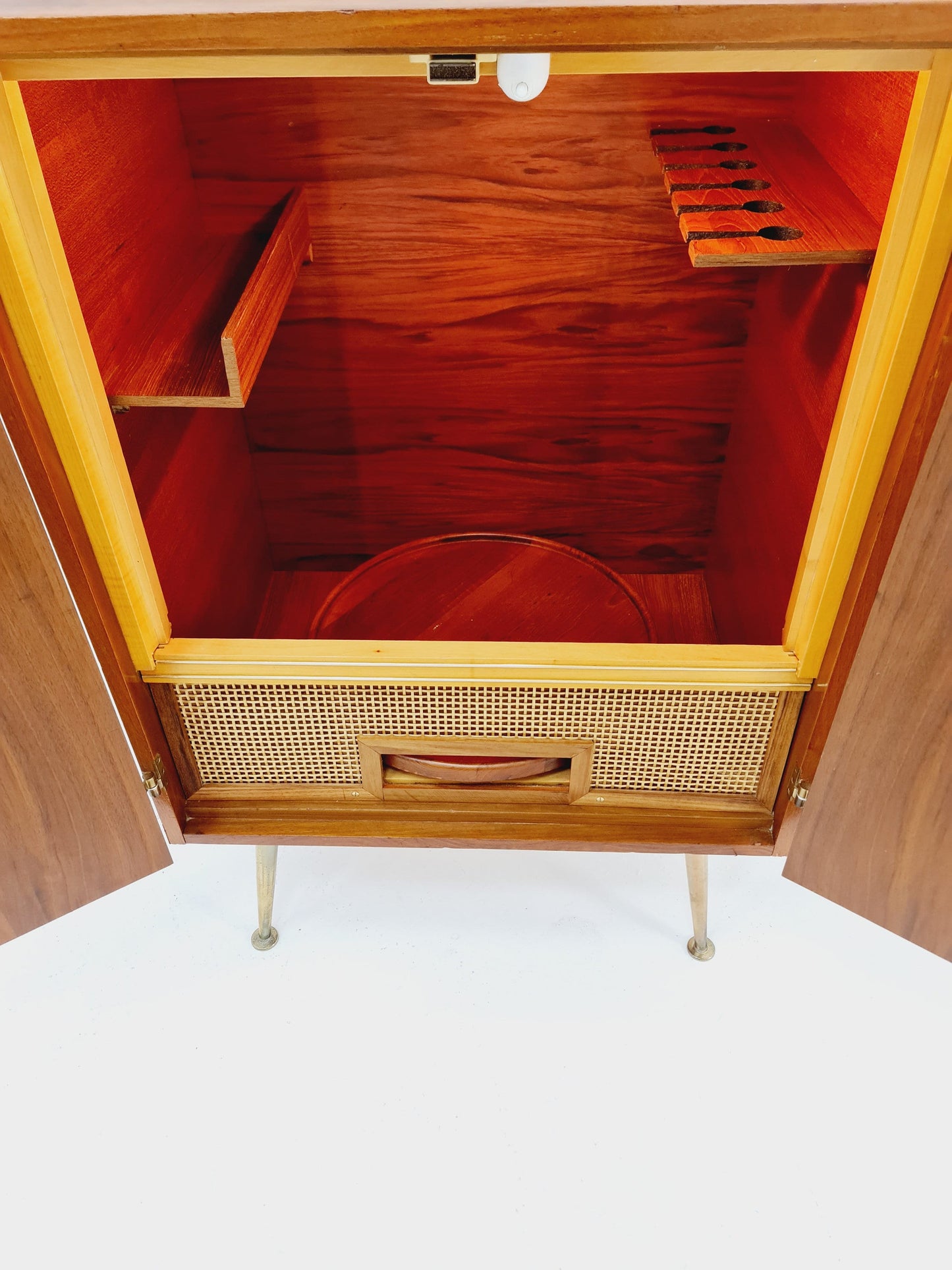 Rare Mid century Walnut German Old TV Cabinet bar/ sideboard, BY Else Möbel 1950s