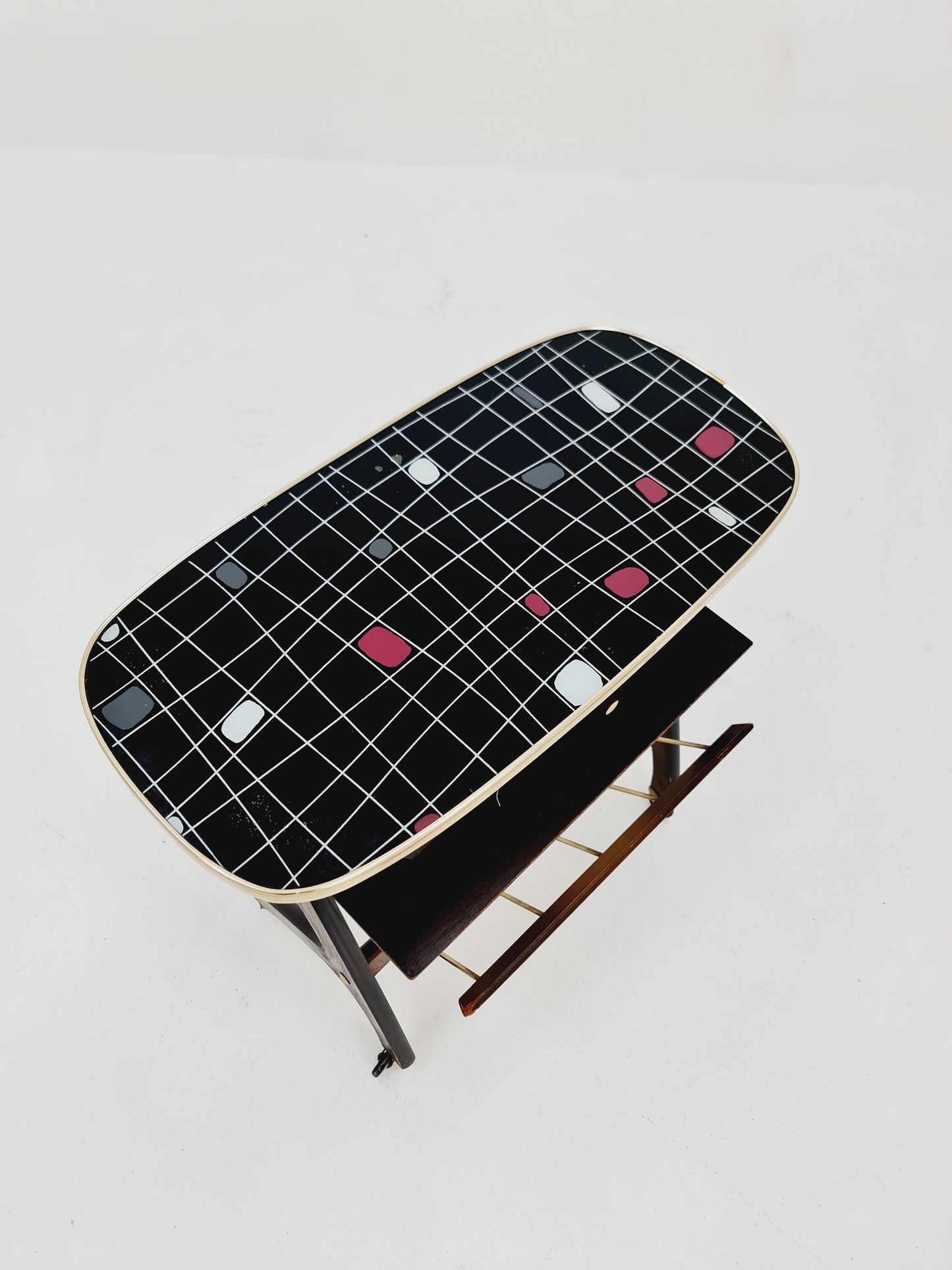 Super Rare Vintage German mid century Sidetable magazine rack, 1950s