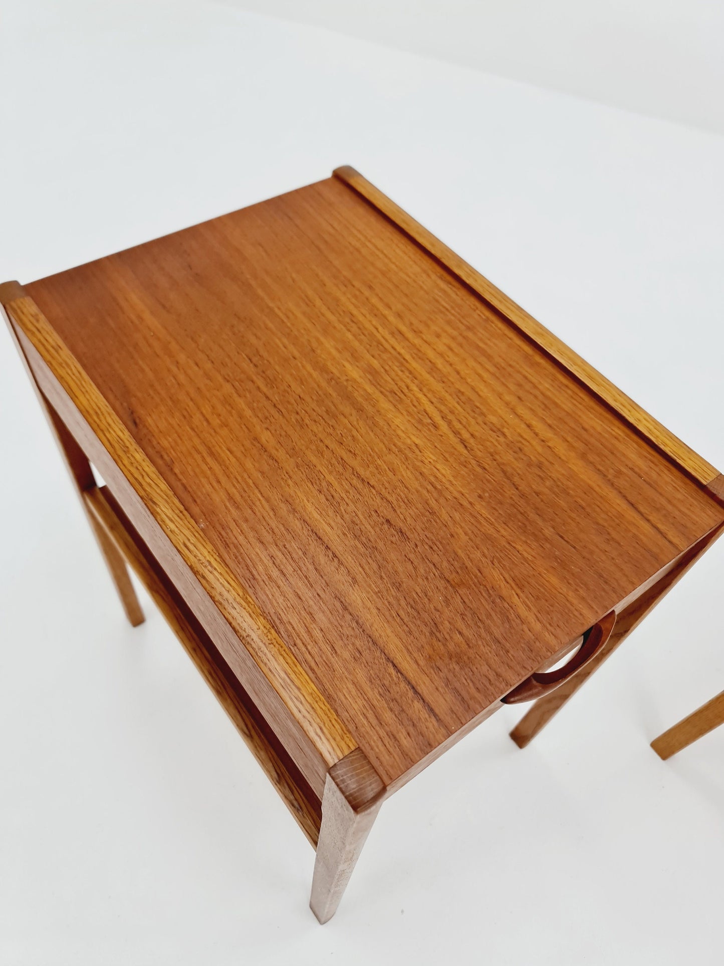 Mid century Danish teak & Oak bedside tables/ nightstands , 1960s, set of 2