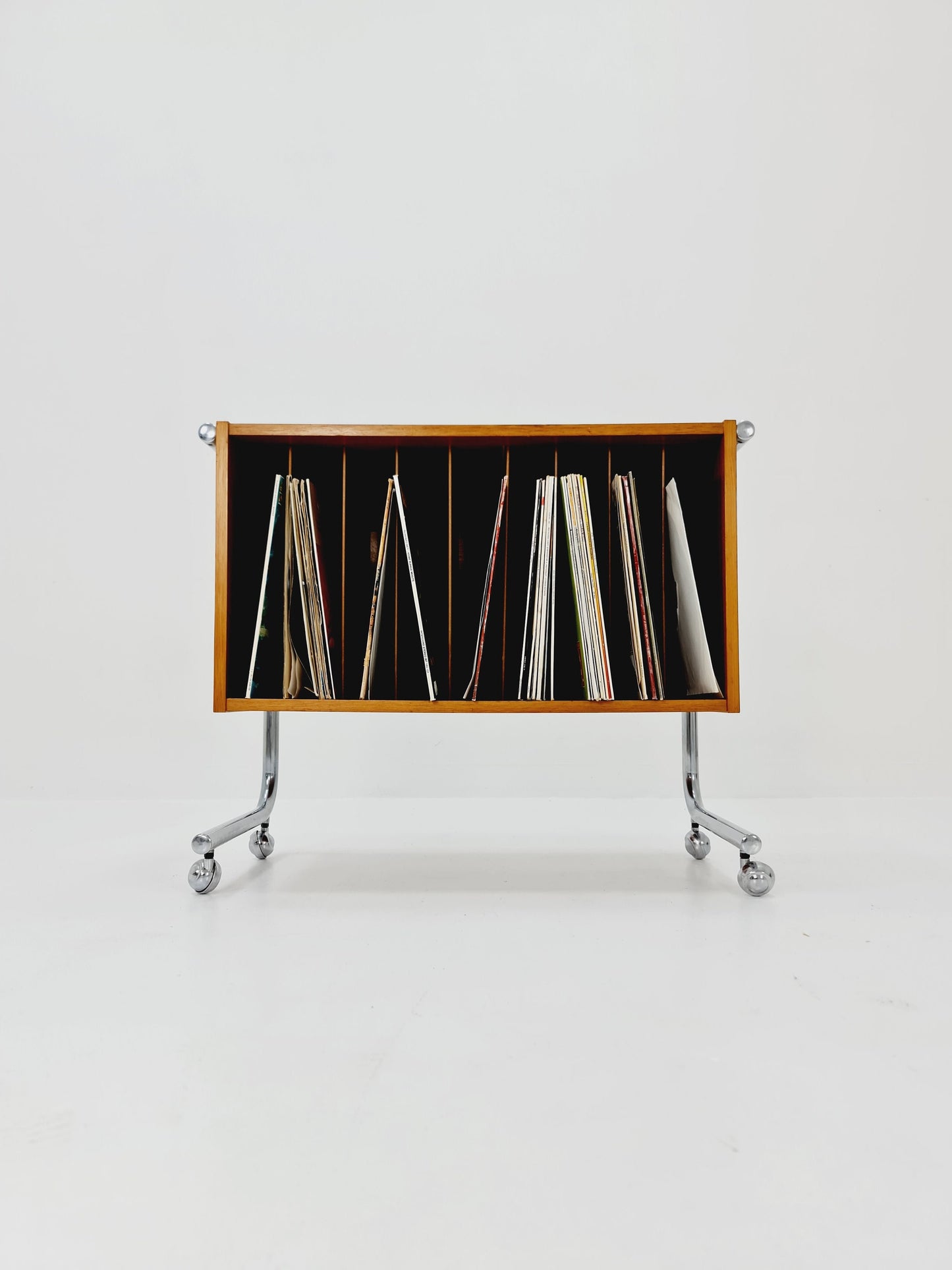 Vintage Bauhaus walnut record cabinet sideboard , 1960s