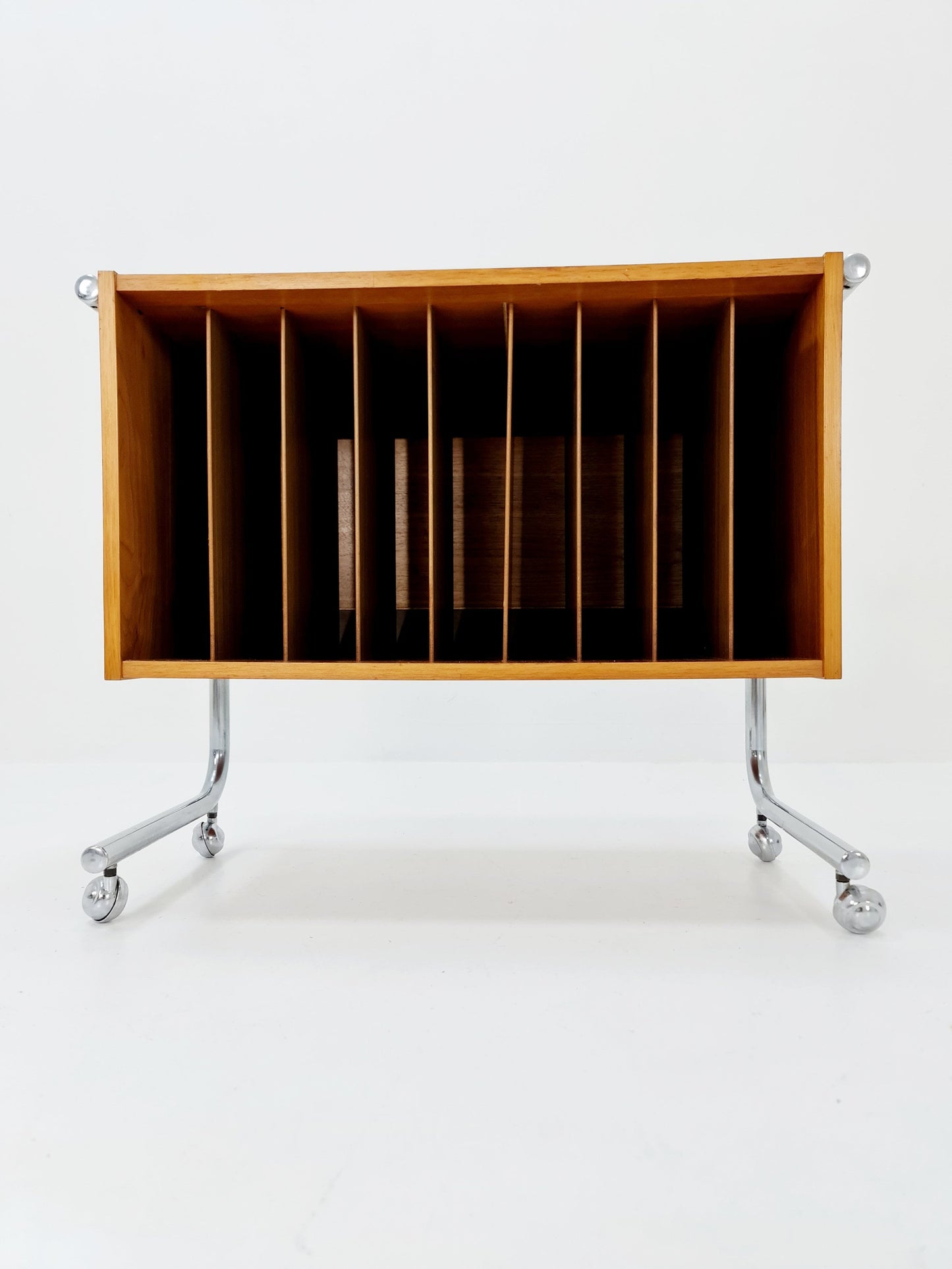 Vintage Bauhaus walnut record cabinet sideboard , 1960s