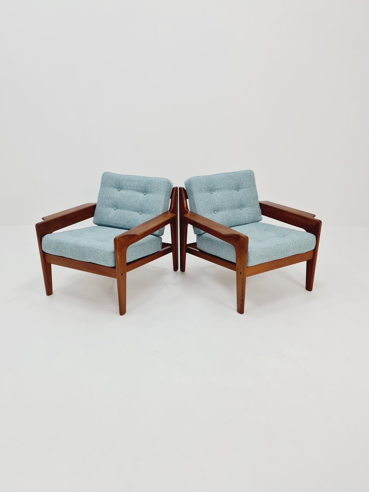 Mid century teak easy lounge chairs by Arne Wahl Iversen for Komfort , Set of 2, 1960s