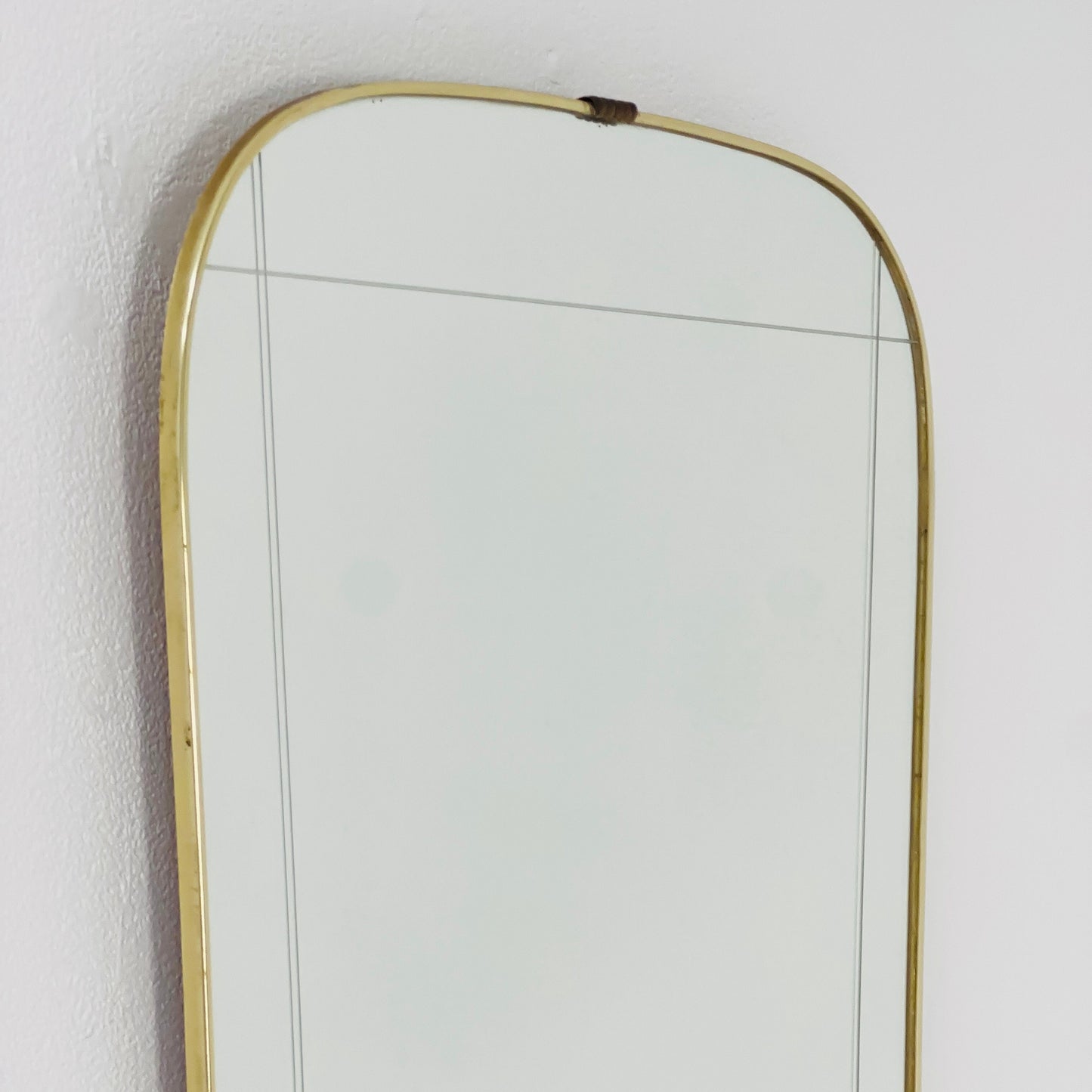 Original kidney asymmetrical vintage mirror from the 60s