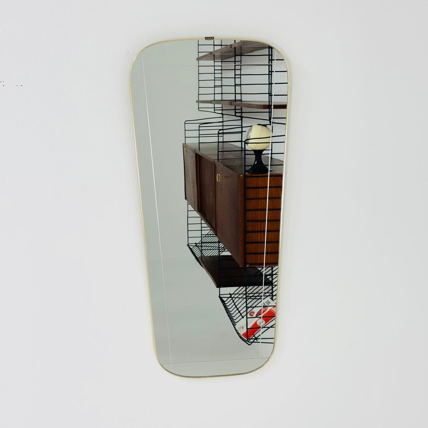 Original kidney asymmetrical vintage mirror from the 60s