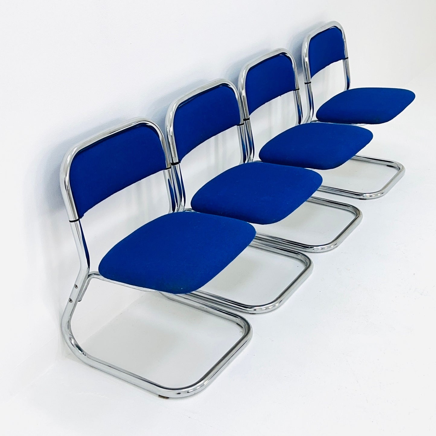 set of 4 mid century Bauhaus dining chairs by 1980s Germany
