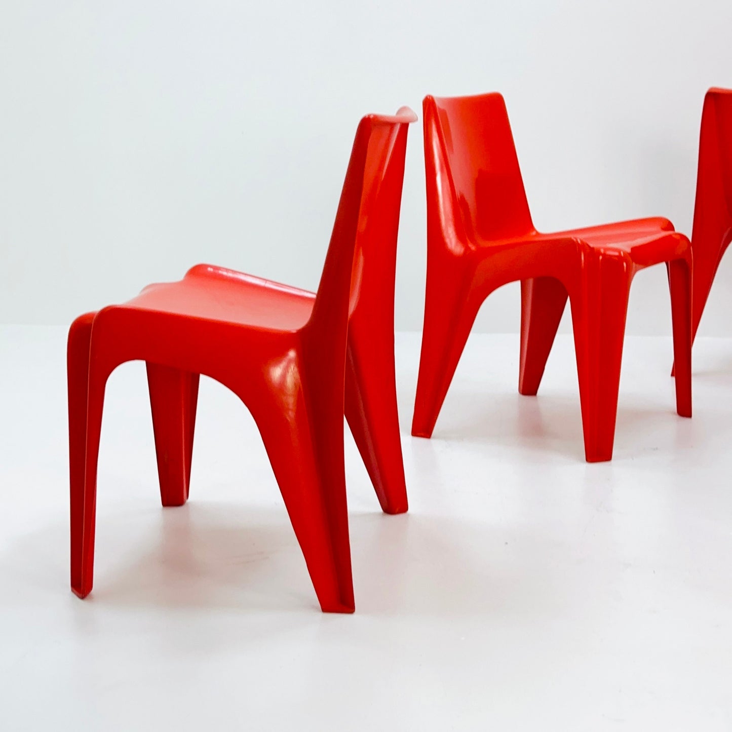 Space age Set of 4 Dining chairs Bofinger BA1171 chair by Helmut Bätzner,1970