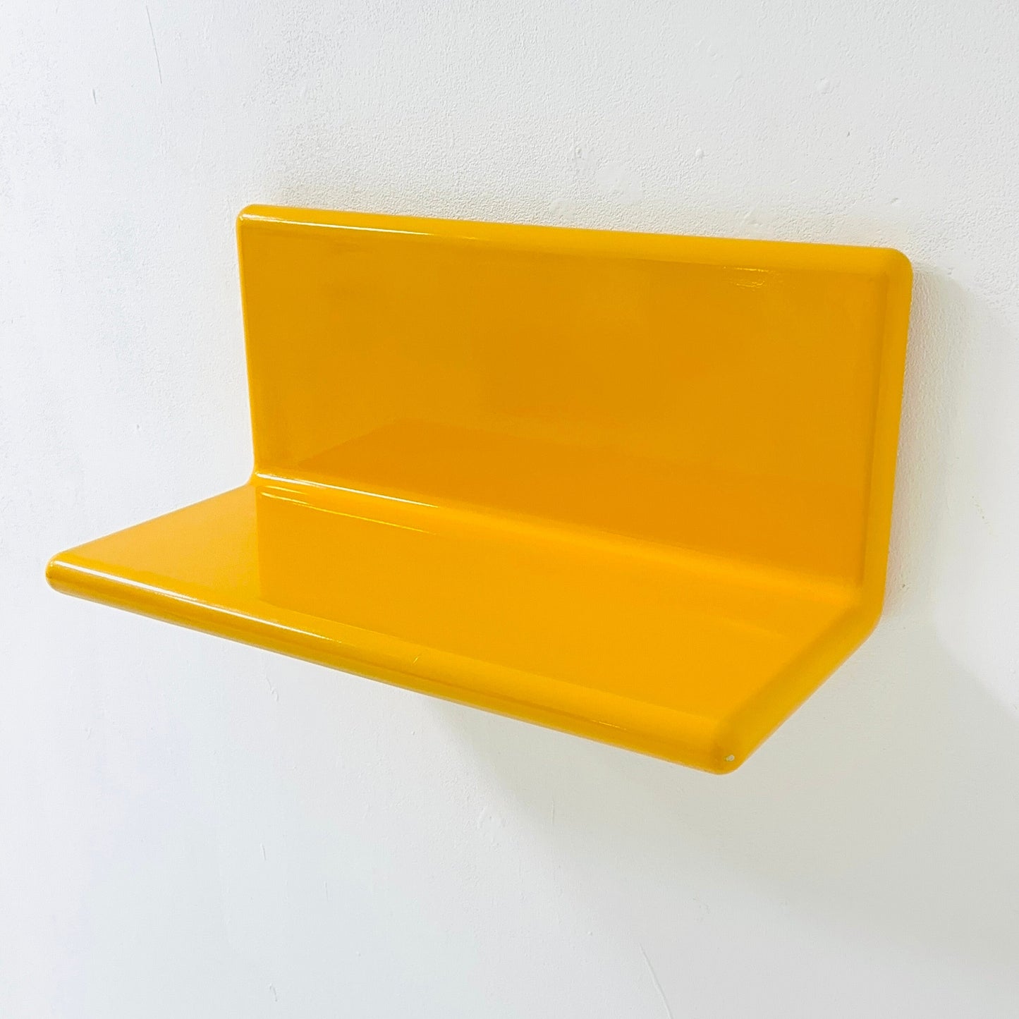 Space age retro yellow wall shelf , west Germany 1980s
