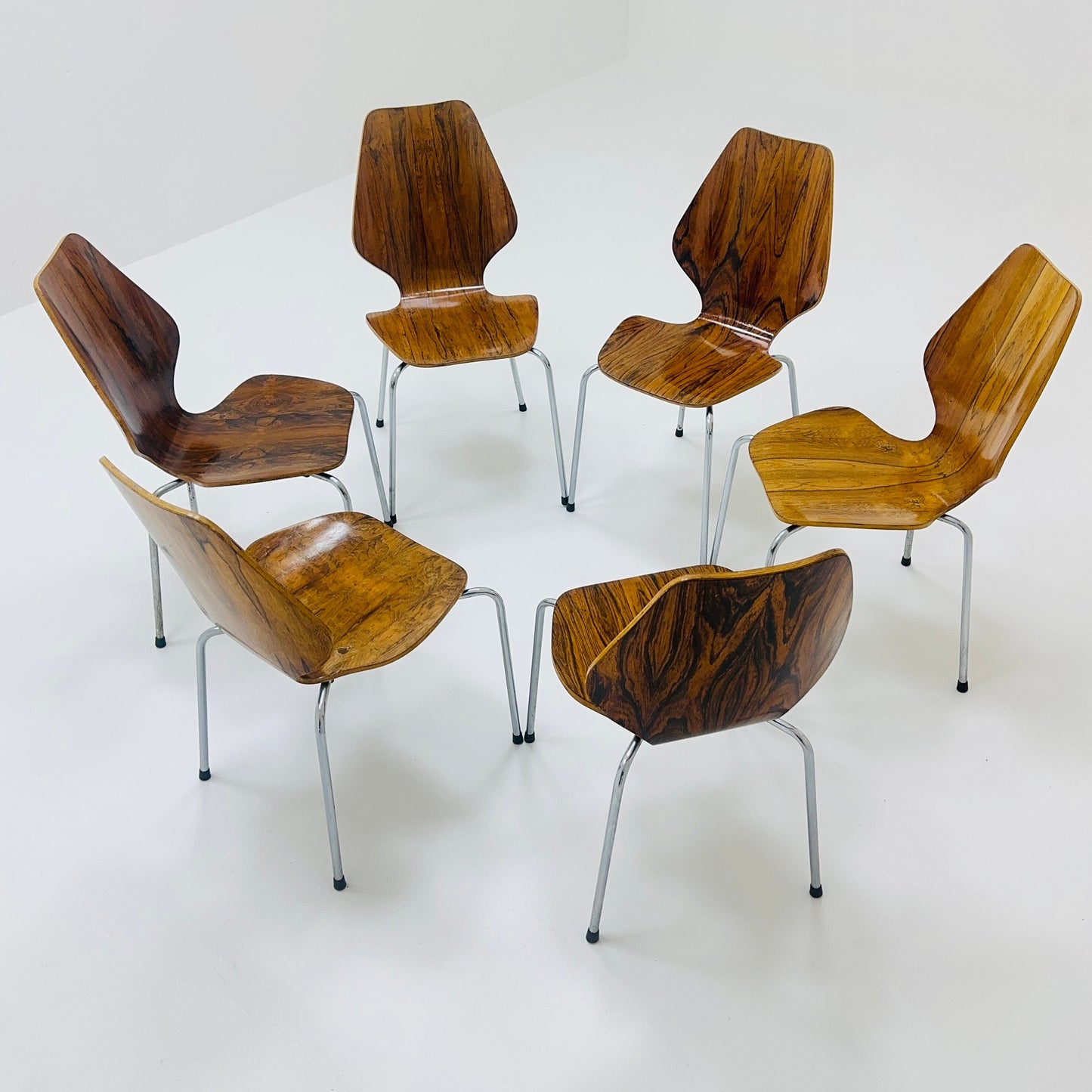 Set of 6 Dining Chairs by Herbert Hirche, Jofy Stalmobler, Denmark, 1960s
