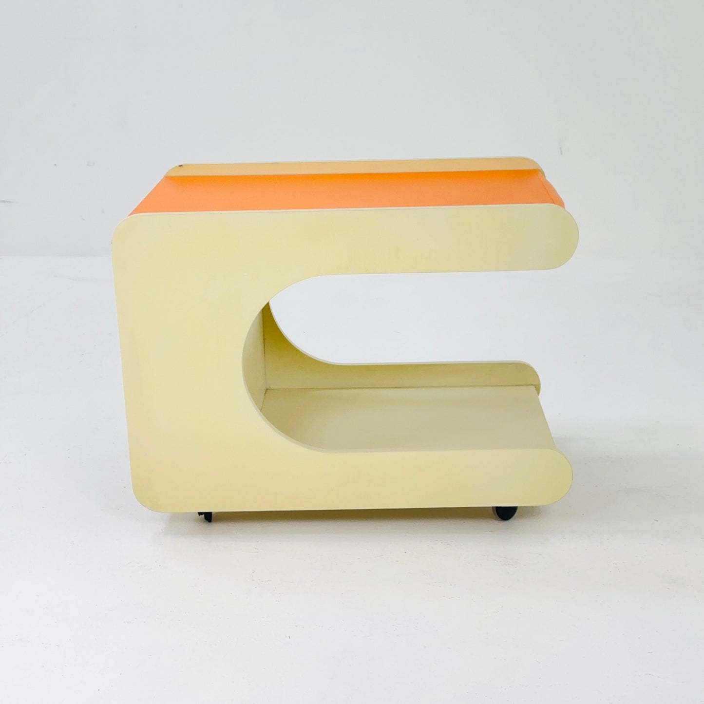 Space age white trolley /cart/side table 1960s