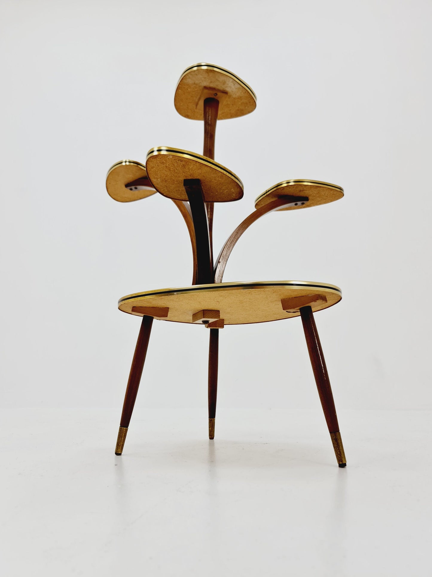 Big 1950s German Plant Stand, Colorful Vintage Mid-Century Minimalist Indoor Plant Stand Side Table Retro flower table