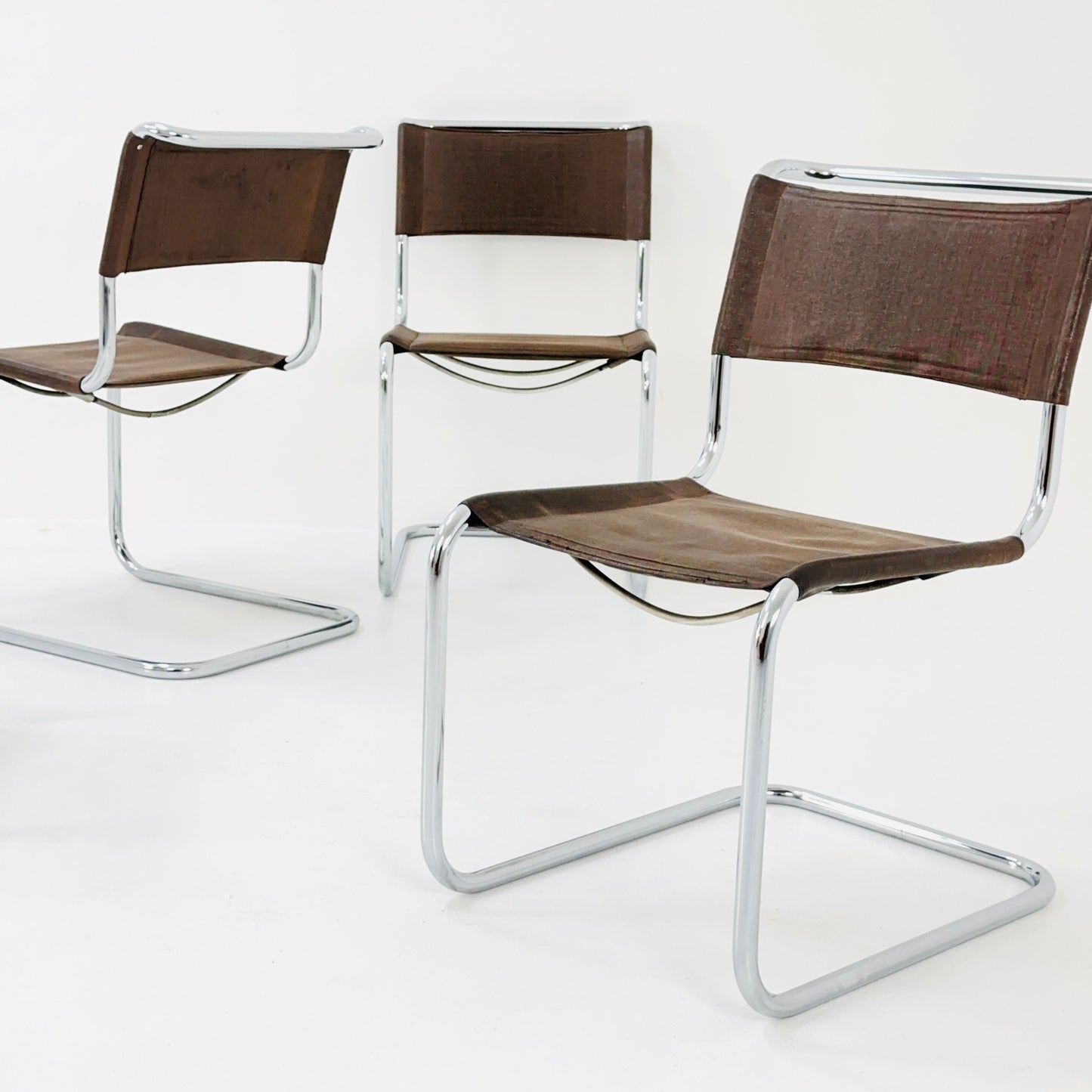Set of 4 Mid century Original Thonet B33 dining chairs by Marcel Breuer , Germany 1980s