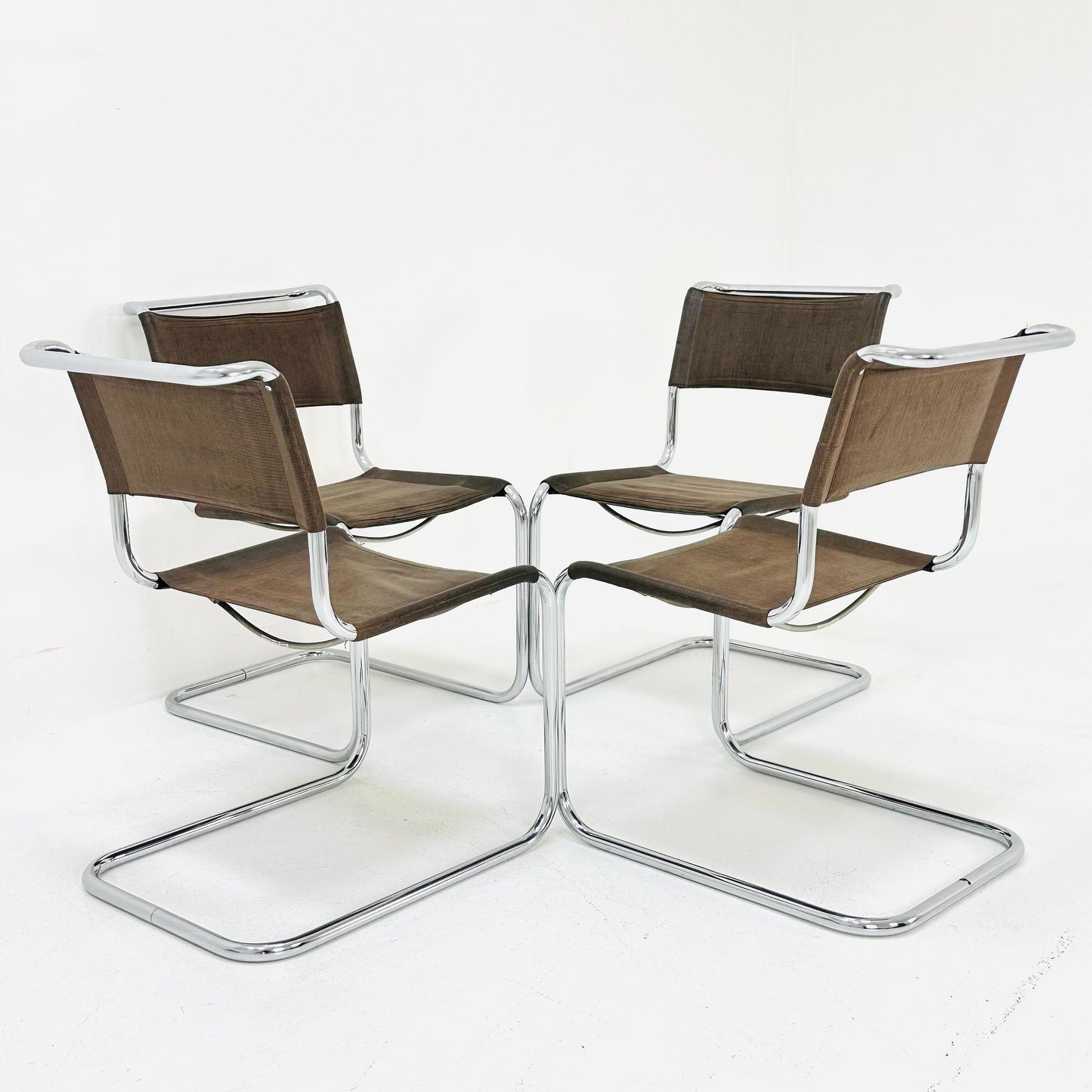 Set of 4 Mid century Original Thonet B33 dining chairs by Marcel Breuer , Germany 1980s