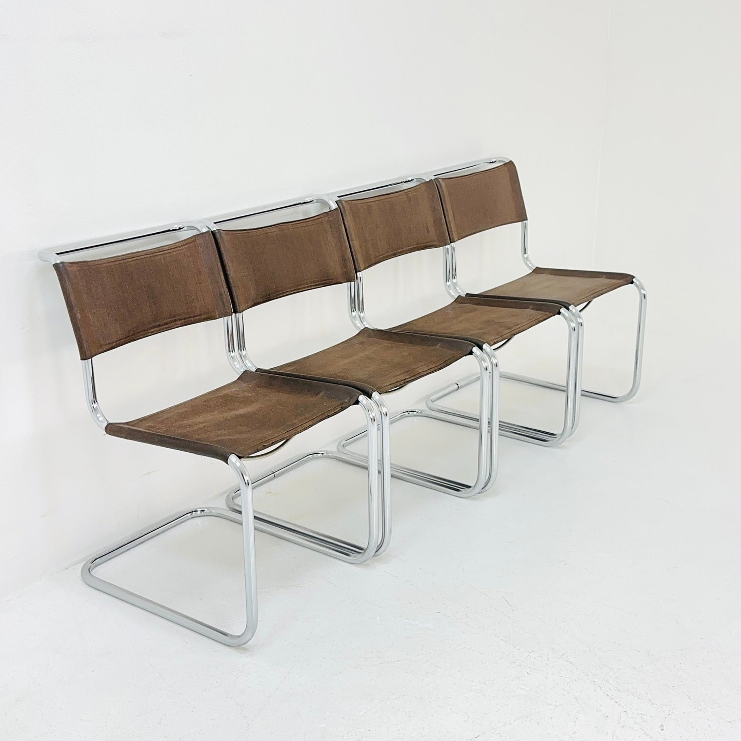Set of 4 Mid century Original Thonet B33 dining chairs by Marcel Breuer , Germany 1980s