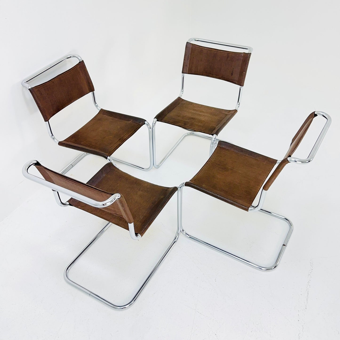 Set of 4 Mid century Original Thonet B33 dining chairs by Marcel Breuer , Germany 1980s