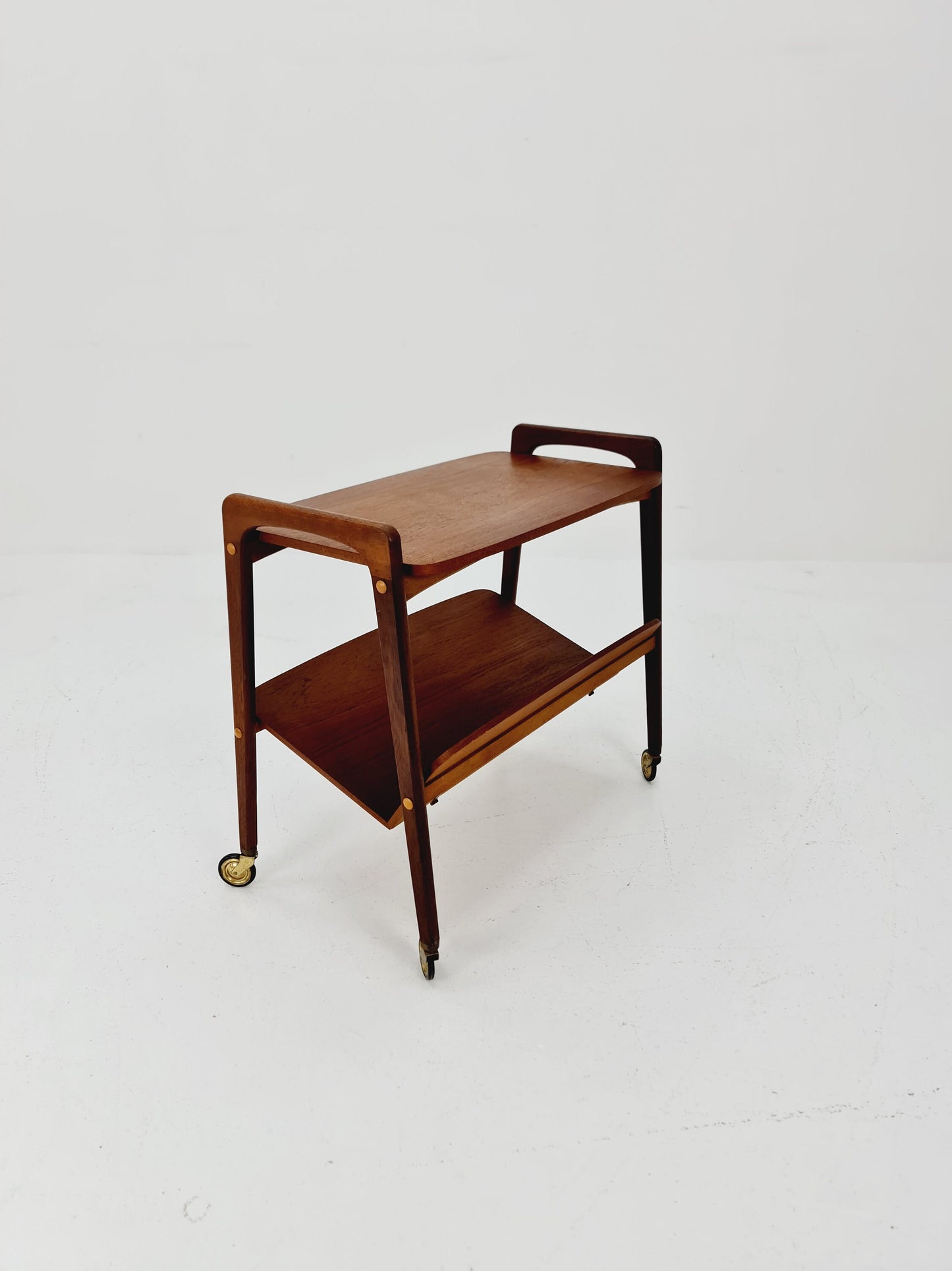 Midcentury Teak Vintage Side table/ Bedside table/ Night stand with News Paper shelf straight from the sixties By Opal