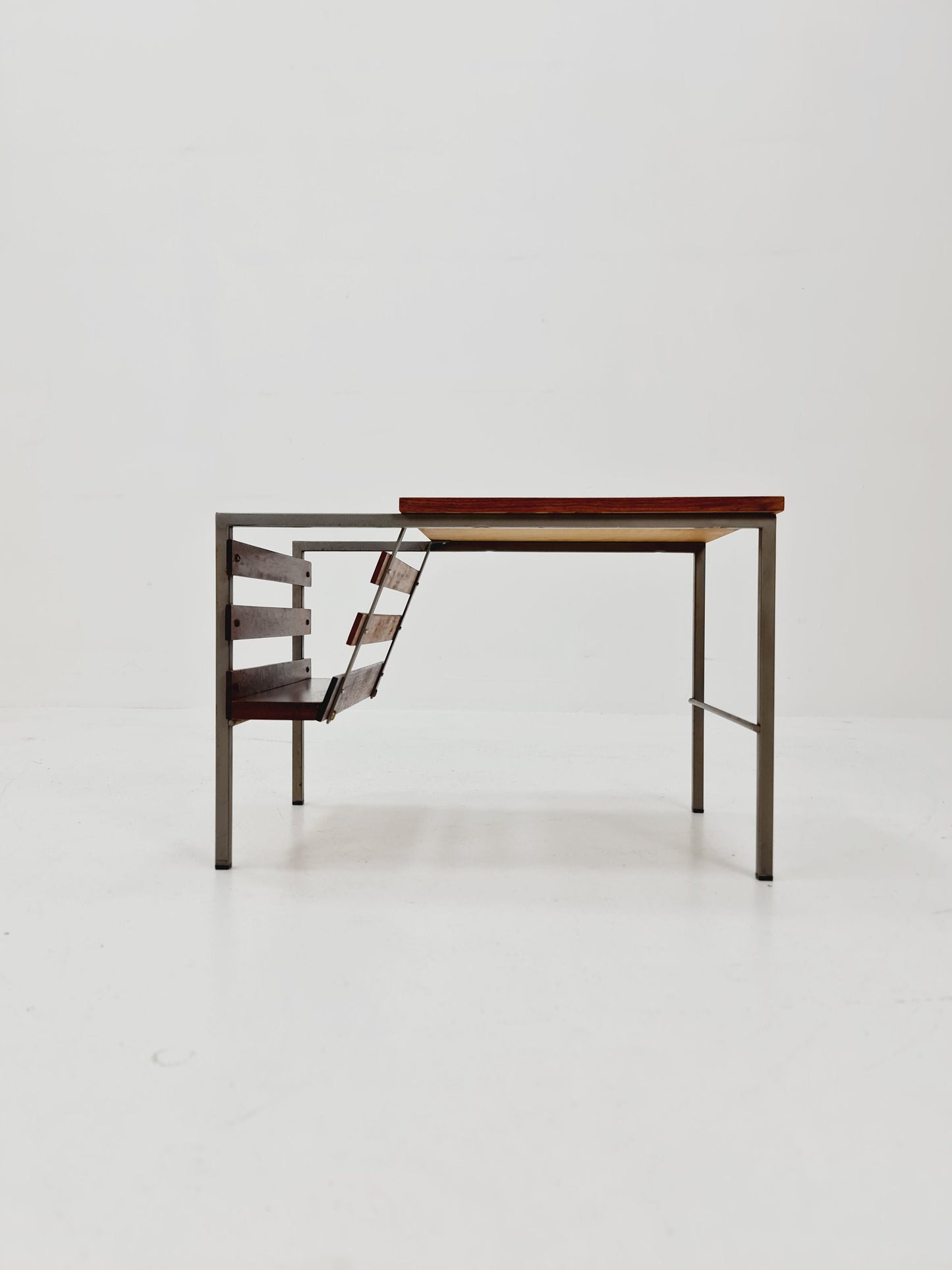 Midcentury Rosewood Vintage Side table/ Bedside table/ Night stand with News Paper shelf straight from the sixties