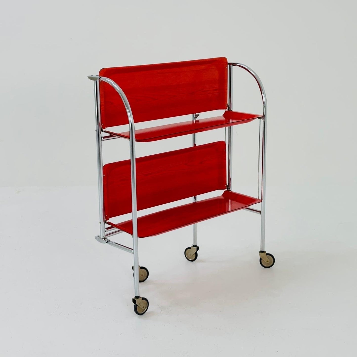 Mid century Folding red tea trolley /Serving trolley 1960-70s.