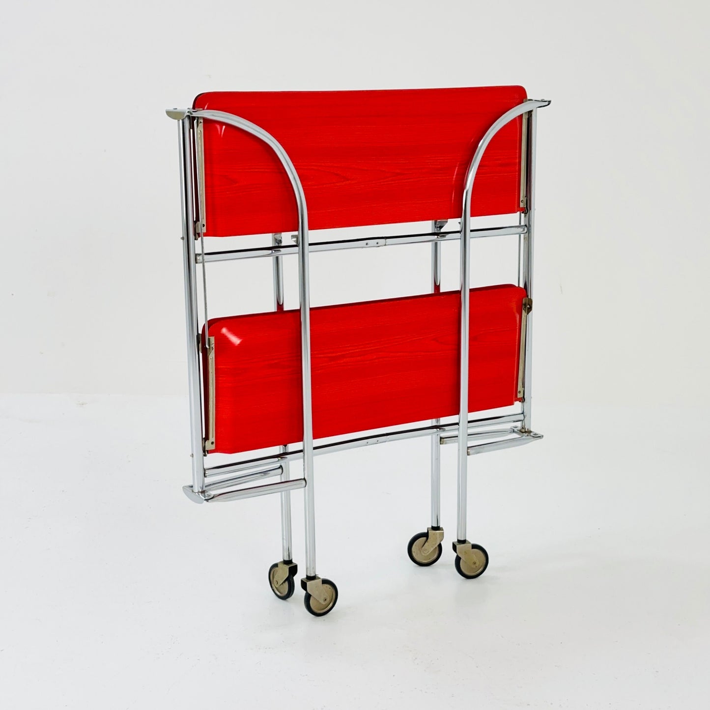 Mid century Folding red tea trolley /Serving trolley 1960-70s.