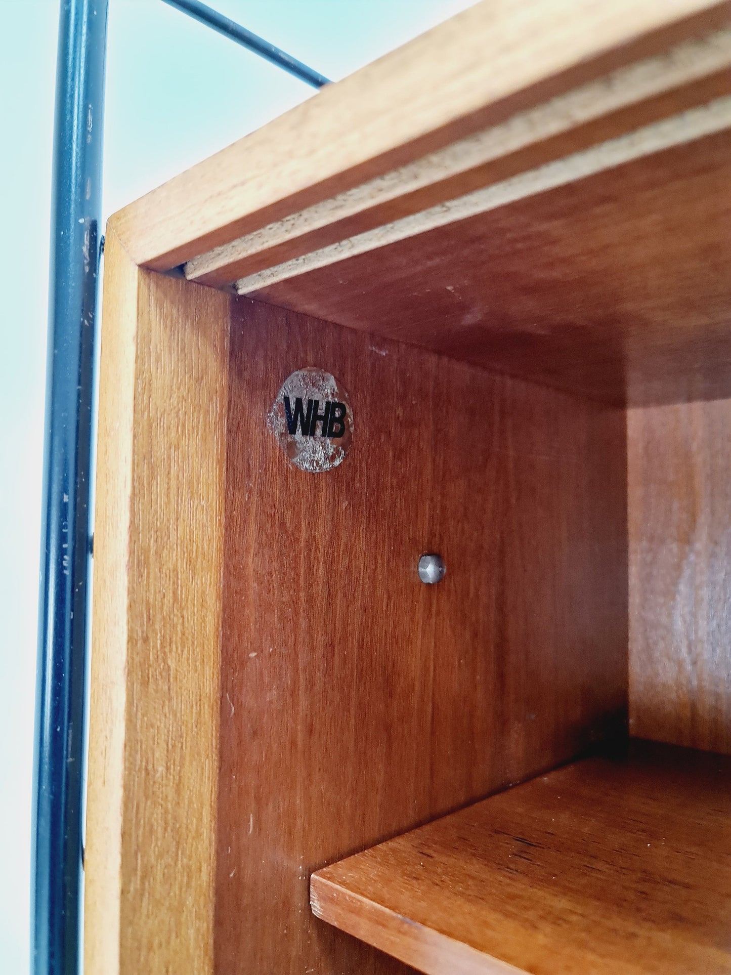 String shelf-system, bookcase with bar cabinet teak by WHB Germany, 1950s