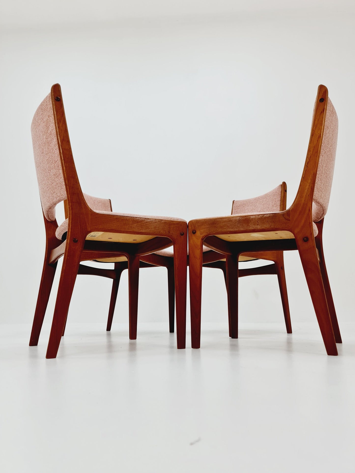 Vintage Danish solid teak dining chairs By Johannes Andersen for Uldum , 1960s, Set of 4