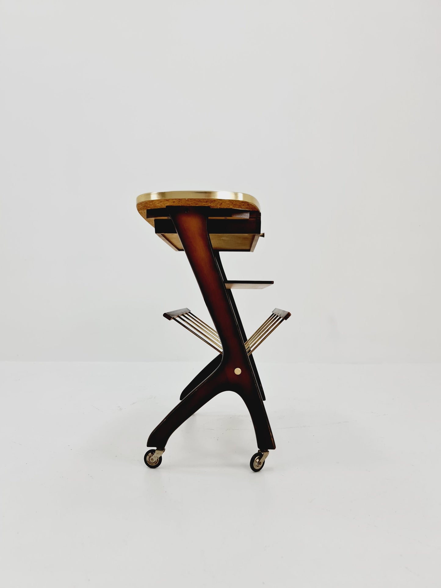 Super Rare Vintage German mid century Sidetable magazine rack, 1950s