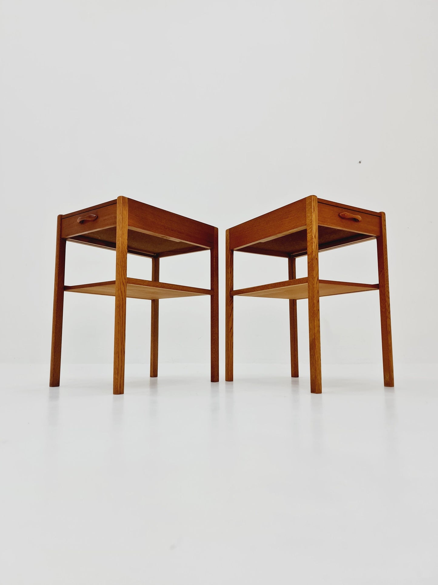 Mid century Danish teak & Oak bedside tables/ nightstands , 1960s, set of 2