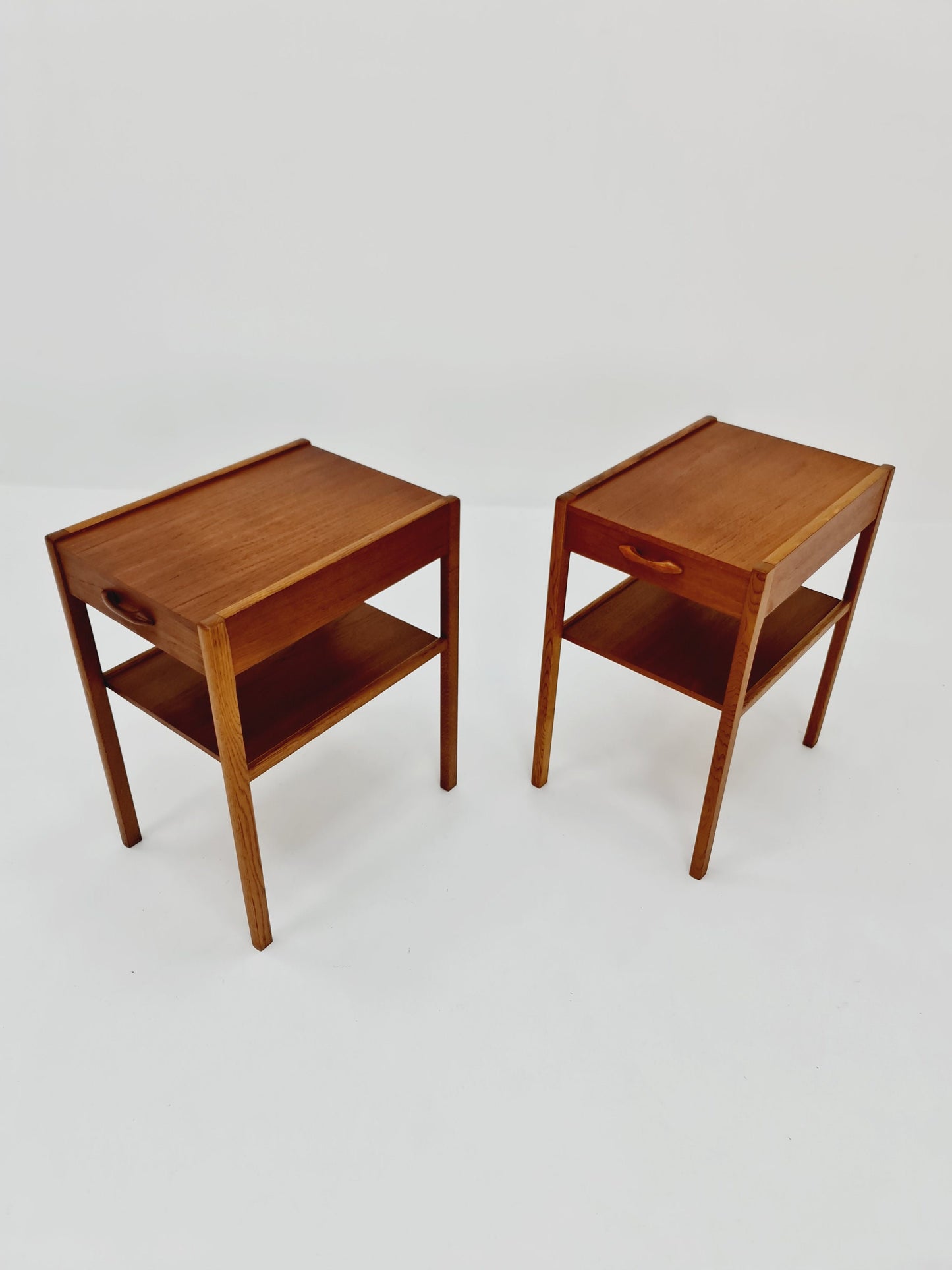 Mid century Danish teak & Oak bedside tables/ nightstands , 1960s, set of 2
