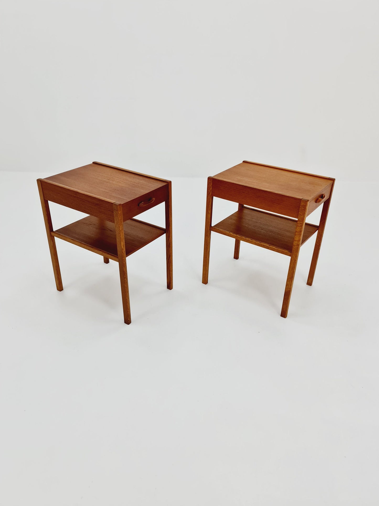 Mid century Danish teak & Oak bedside tables/ nightstands , 1960s, set of 2